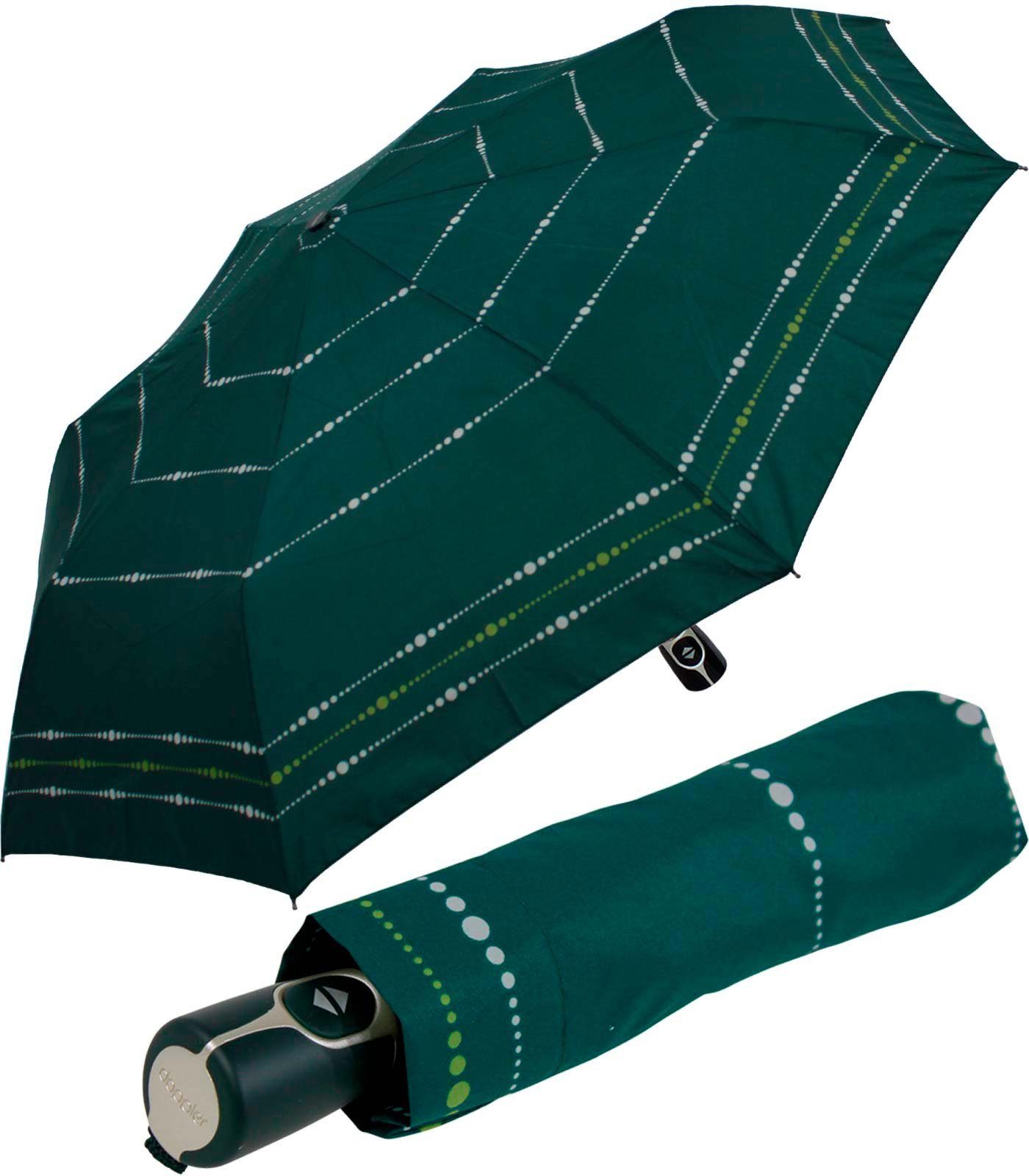 doppler® Taschenregenschirm Damen Auf-Zu-Automatik Magic Fiber - Sydney, elegant, stabil und praktisch grün | Taschenschirme
