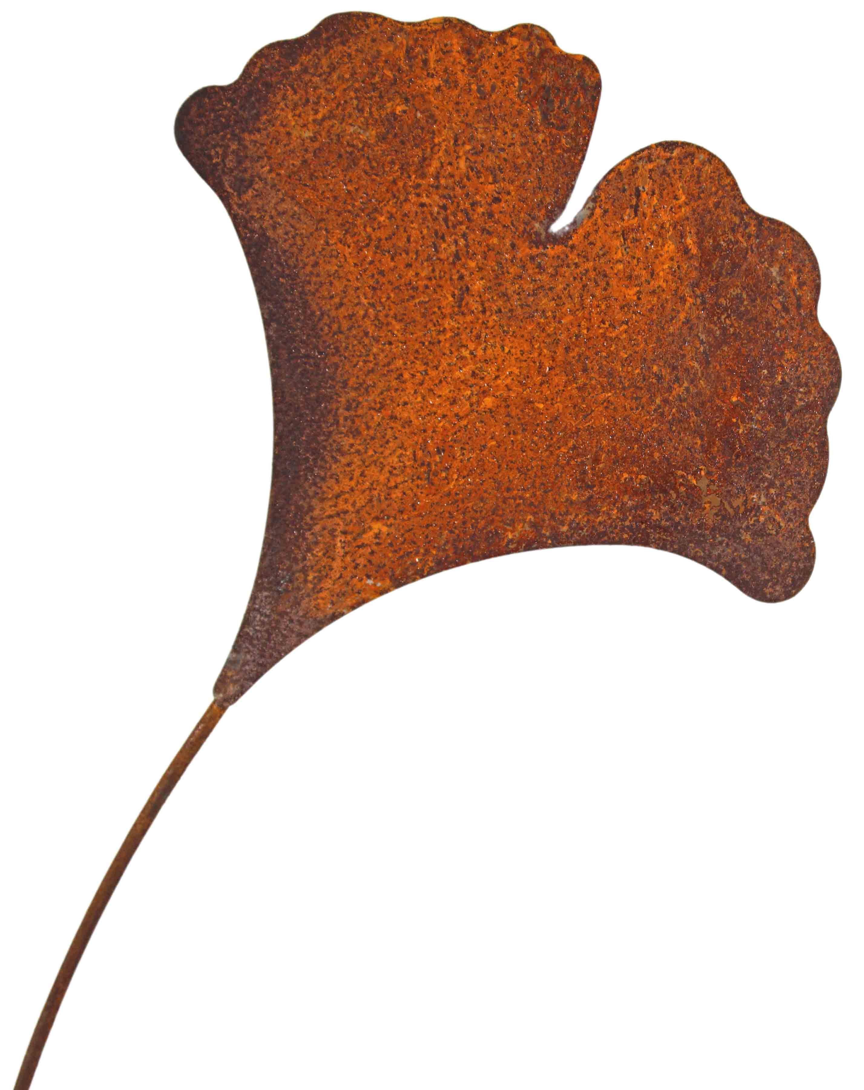 Gartenstecker Gartenstecker Ginkgoblatt rost
