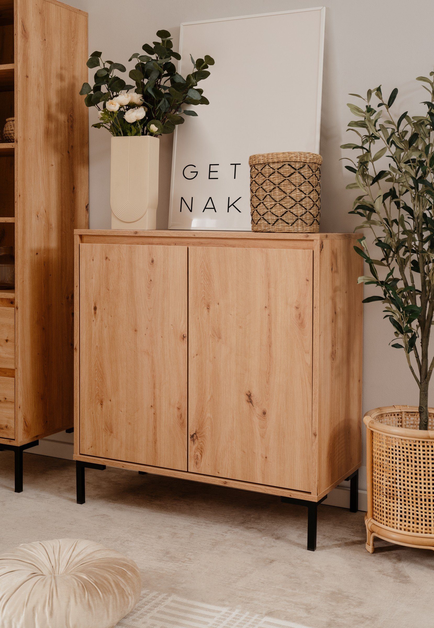 freiraum Kommode Korsika (BxHxT: 81x87x40 cm), in Dekor Artisan Oak