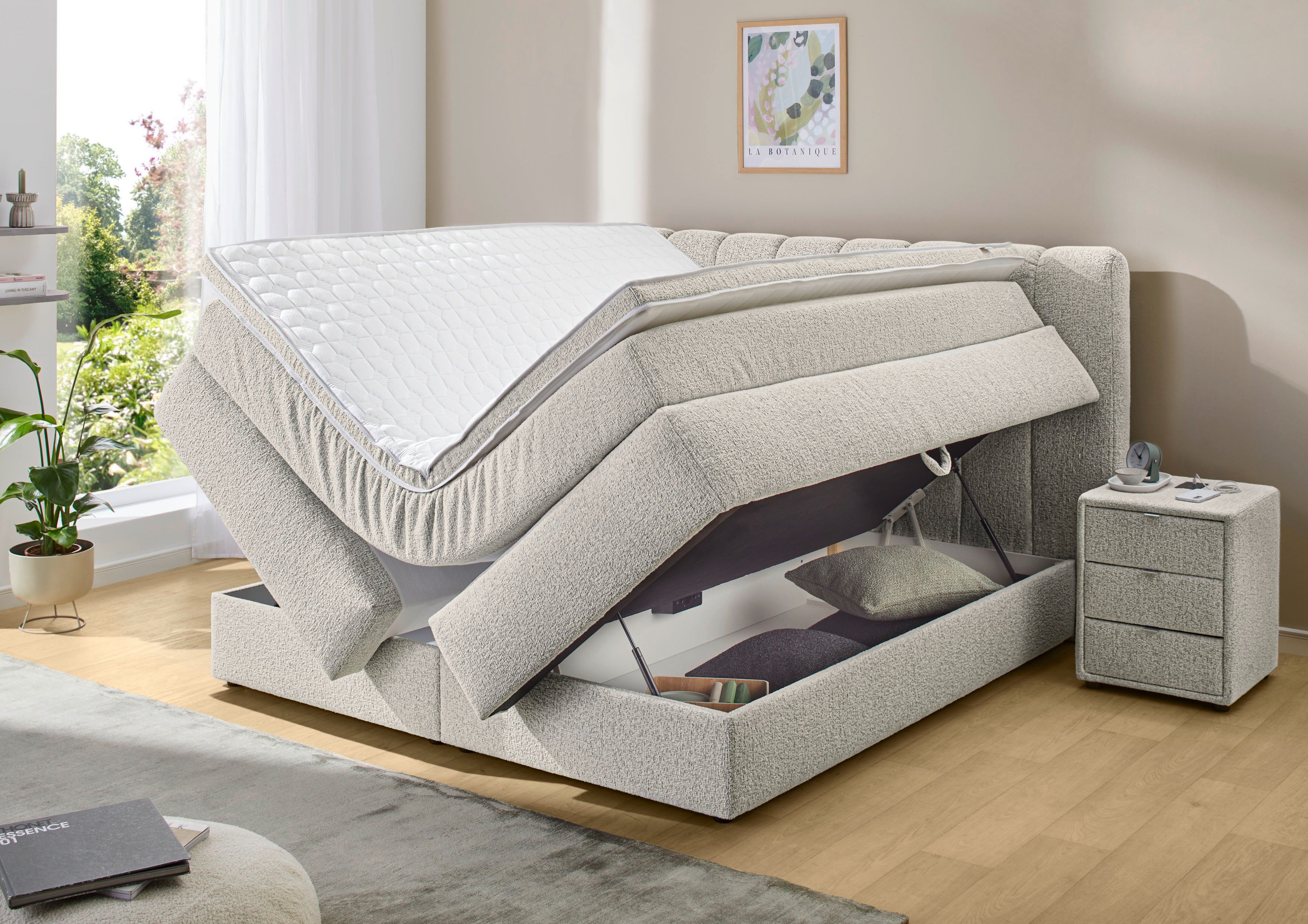 Jockenhöfer Gruppe Boxspringbett Tilda, wahlweise mit oder ohne Bettkasten, inkl. 7-Zonen-TTFK-Matratze, Kaltschaumtopper, 180x200cm