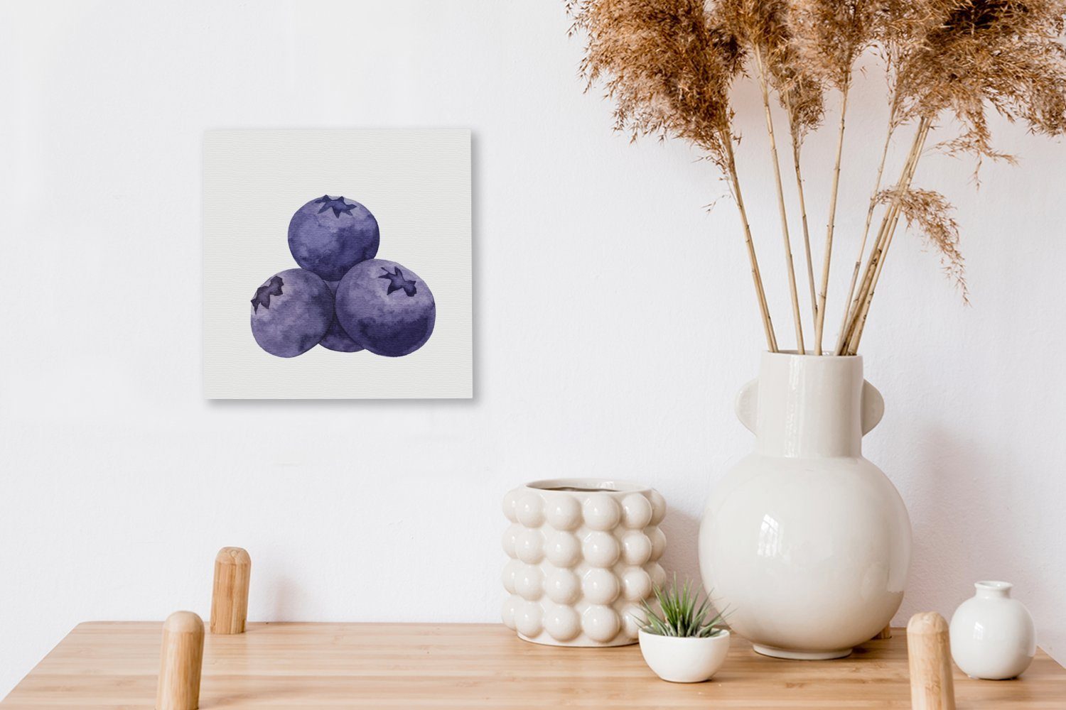 Leinwandbild Heidelbeere für OneMillionCanvasses® Leinwand Schlafzimmer - Obst, St), Wohnzimmer Bilder (1 Aquarell -