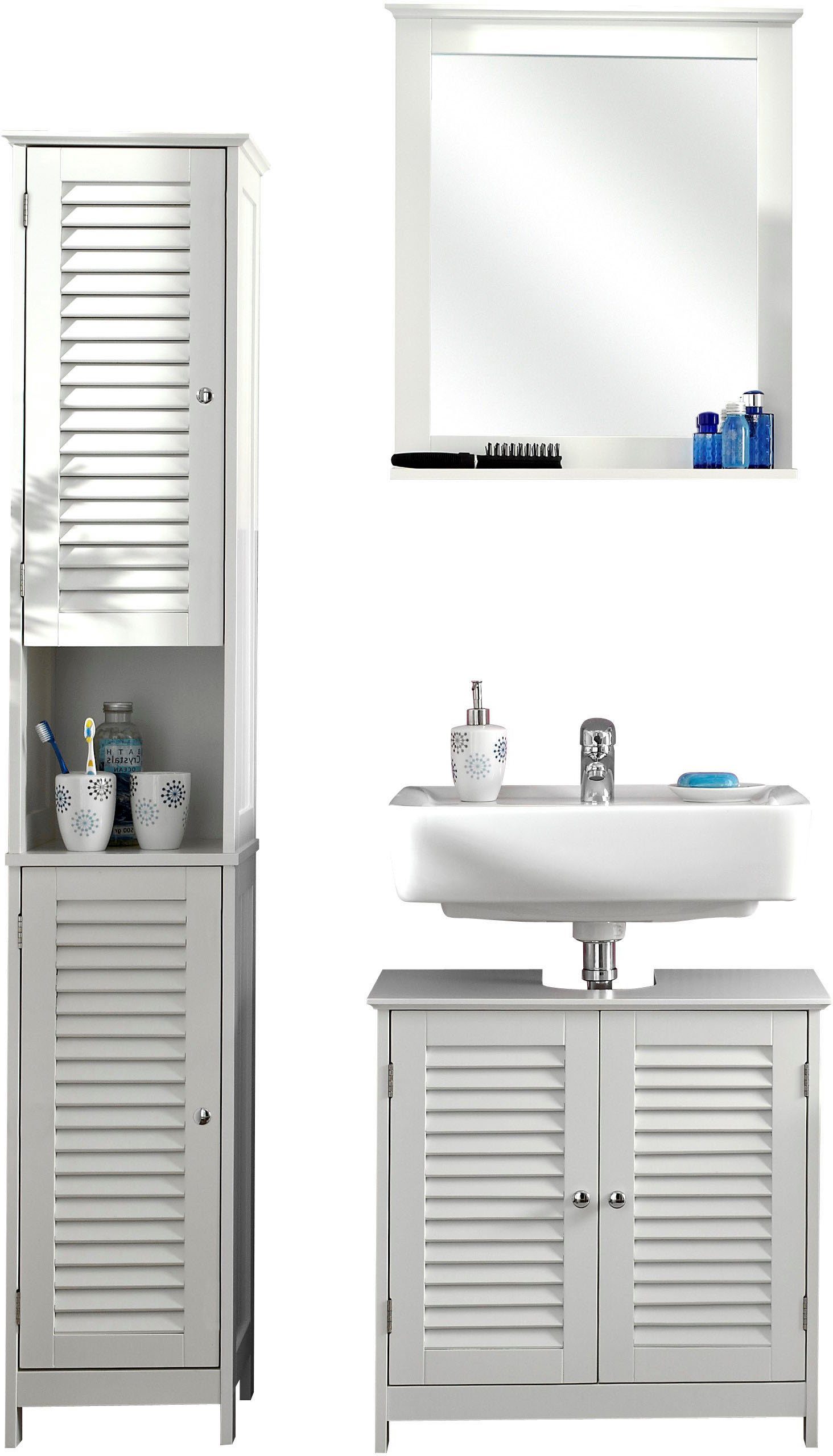 Saphir Badmöbel-Set Quickset 928 3-teilig, Waschbeckenunterschrank mit Spie günstig online kaufen