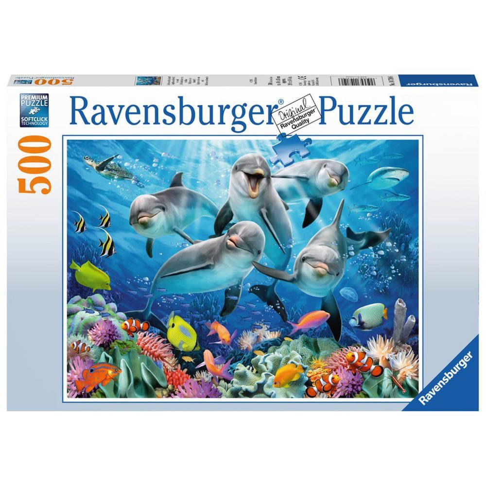 Ravensburger Puzzle Delfine Puzzleteile Im Korallenriff, 500
