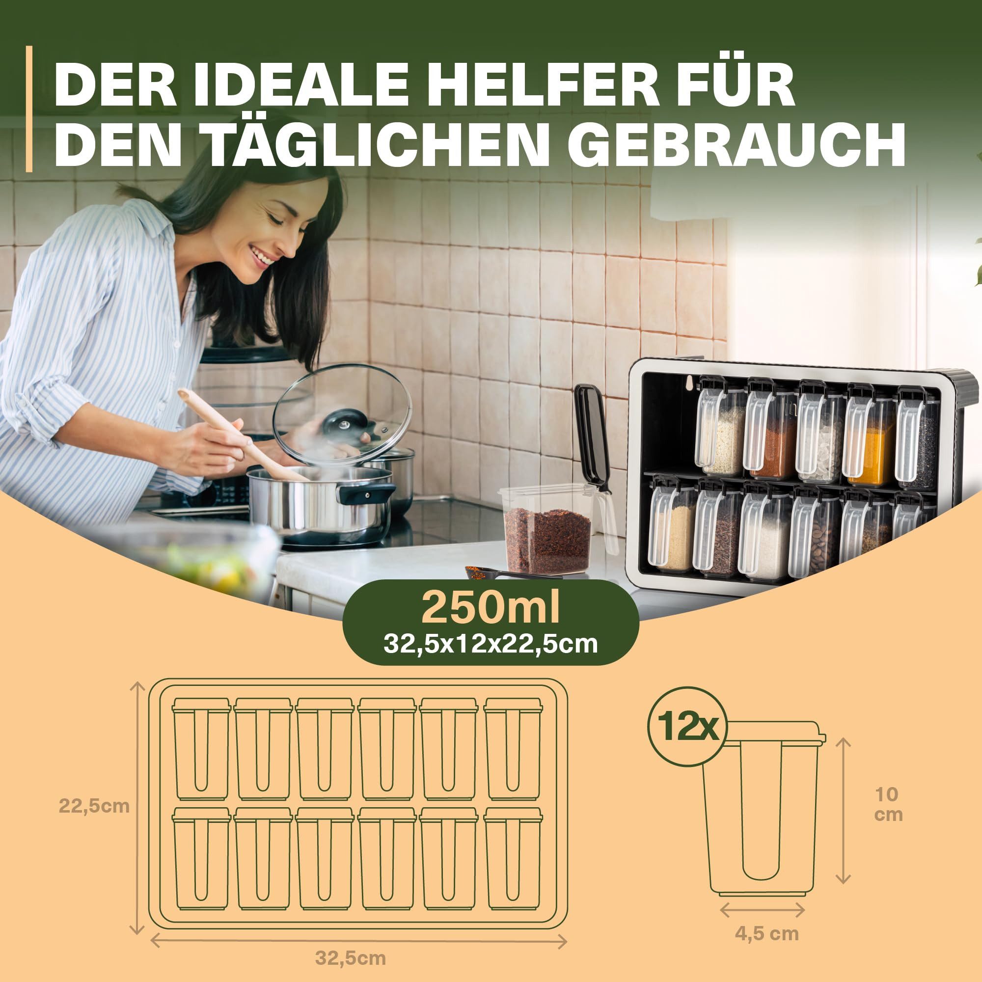 Viwares Gewürzbehälter Gewürzdosen für organisierte Küche günstig online kaufen