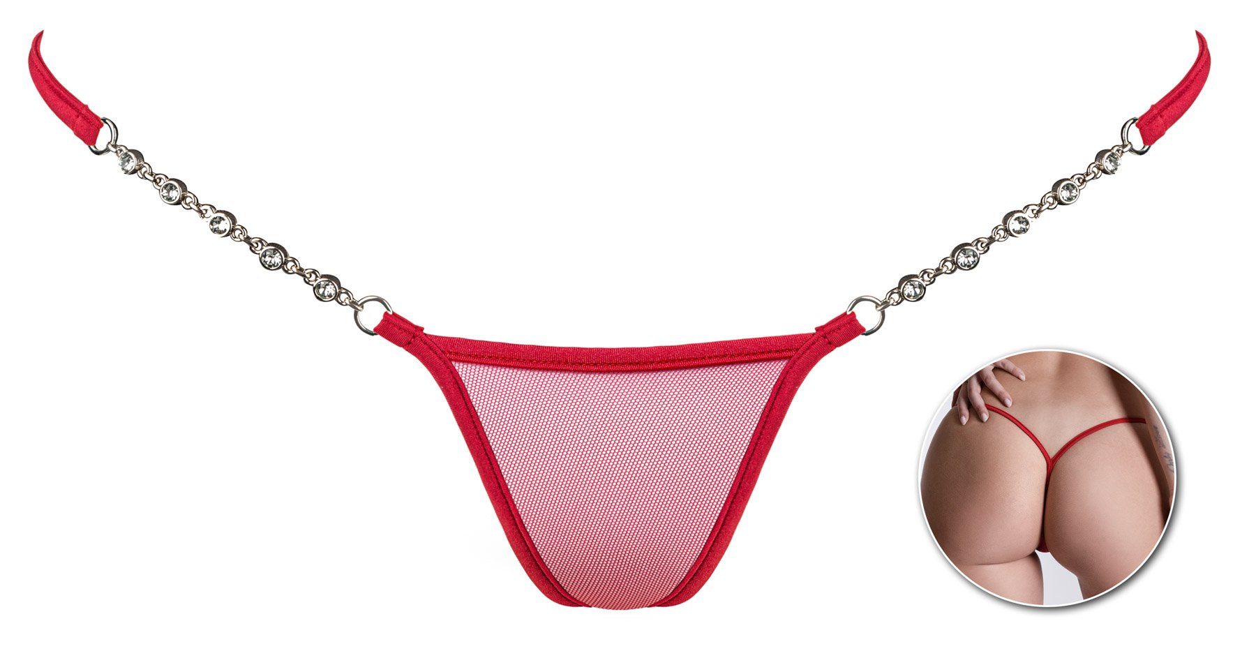 Lucky Cheeks Ministring Transparent red V-String LC284TRV