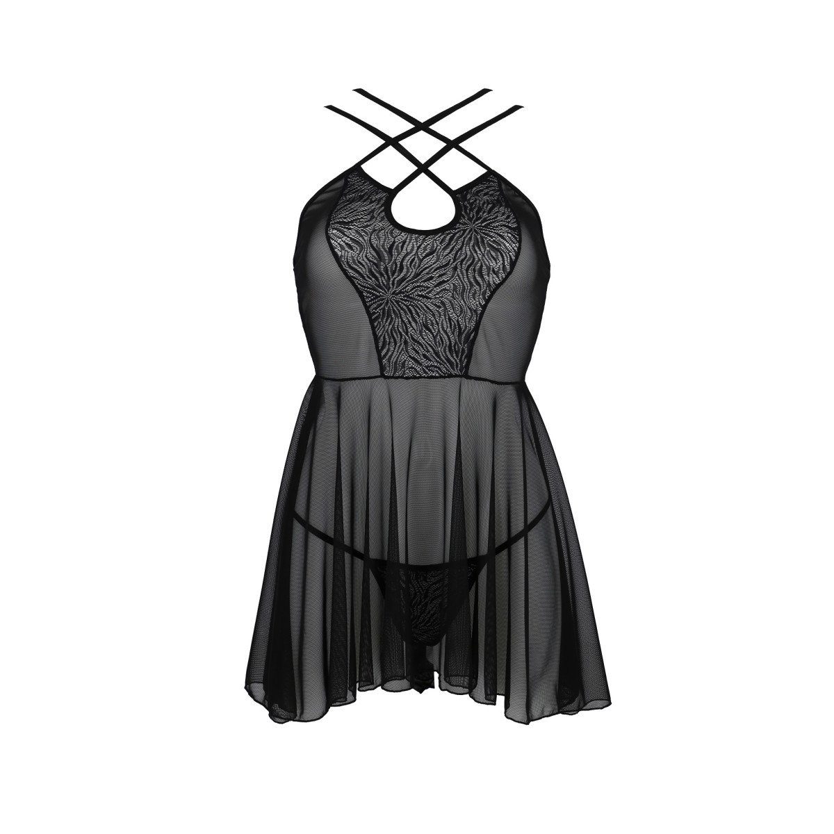 black (L/XL,S/M,XXL) thong Passion PE ECO Eco chemise Nachthemd Selaginella - & Collection