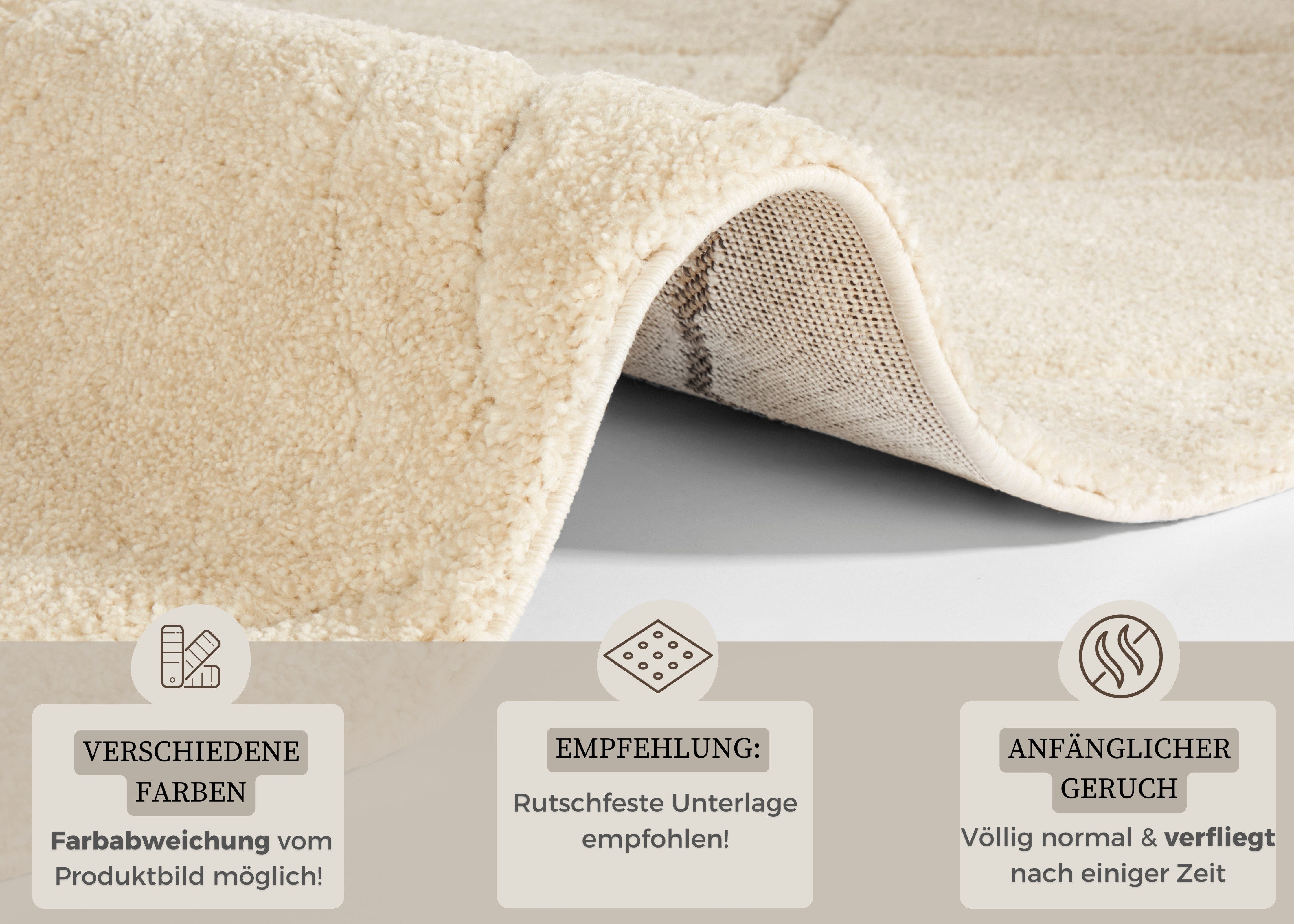 HANSE Home Hochflor-Teppich Colin, rechteckig, Höhe: 22 mm, Shaggy, Weich, Flauschig, Flokati, Hoch-Tief, Wohnzimmer, Schlafzimmer