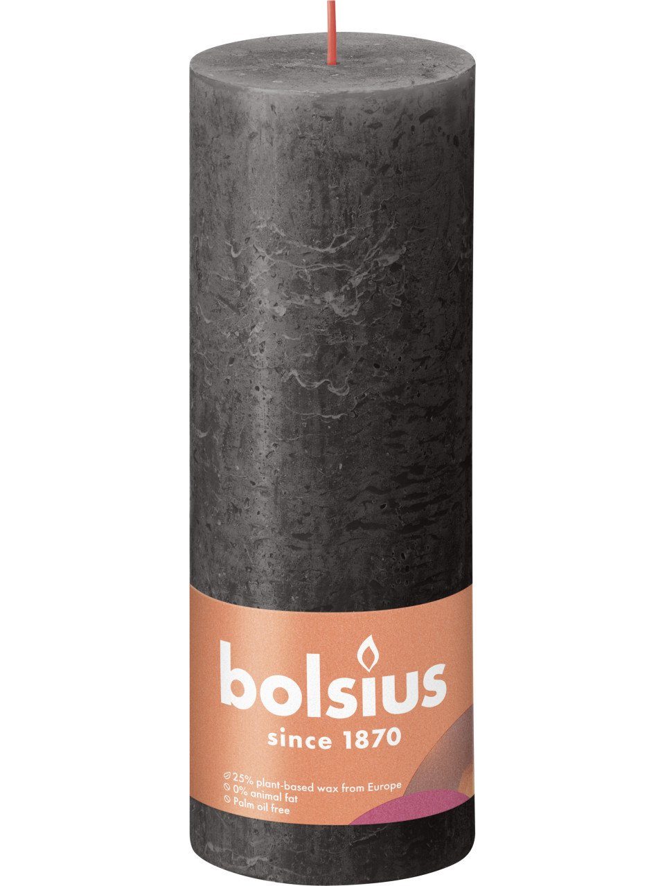 Bolsius Stumpenkerze Bolsius Rustik Stumpenkerze stürmisches grau