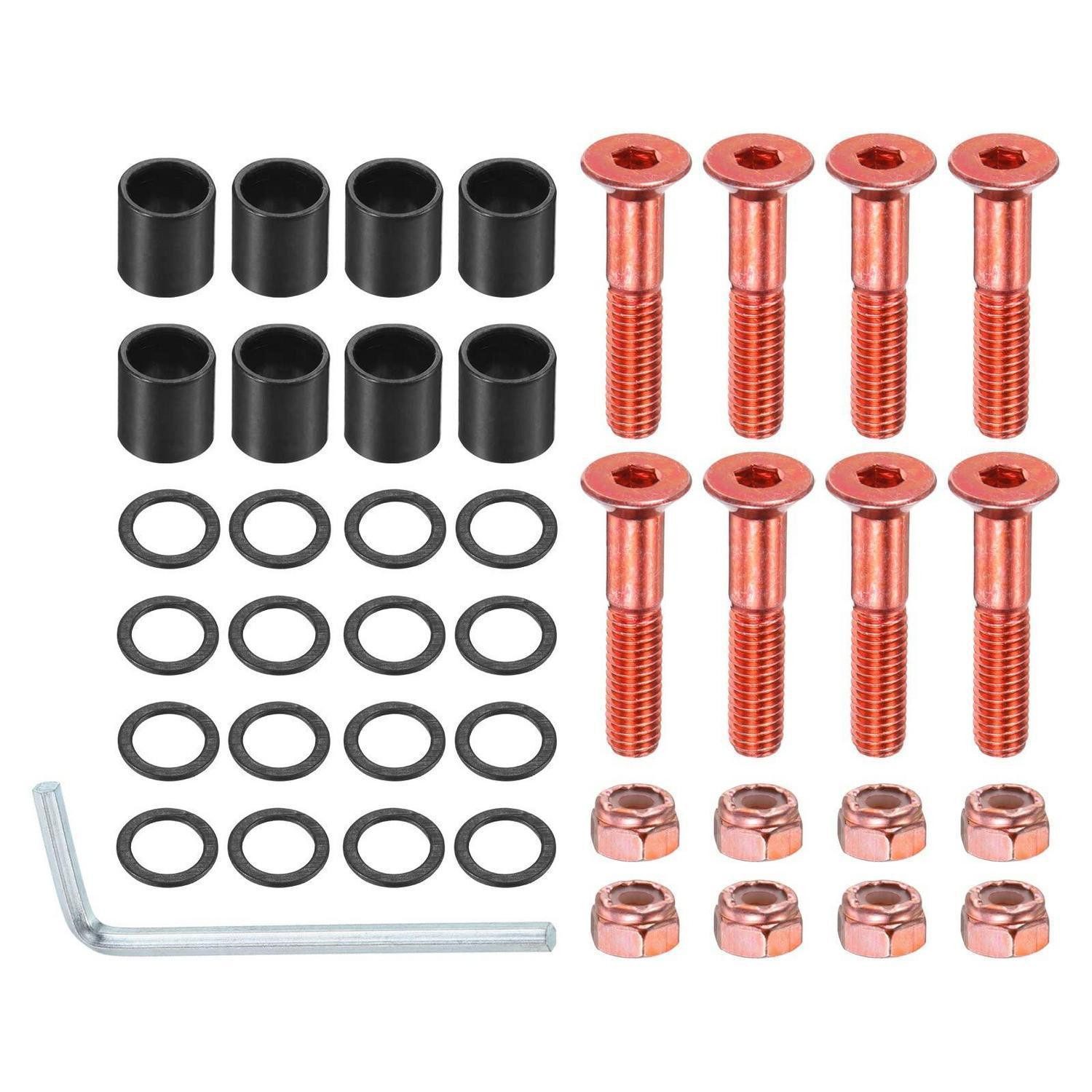 LuxusKollektion Skateboard Skateboard Hardware Kit Rot Stahl 0.98x0.35