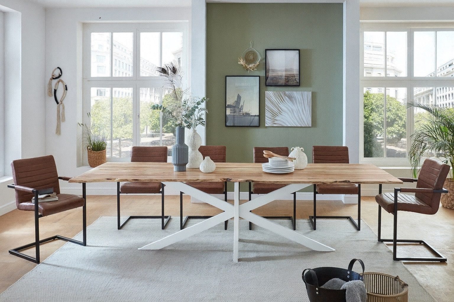 SAM® Baumkantentisch Memphistos, Akazienholz, Baumkante, Metallgestell Spid günstig online kaufen