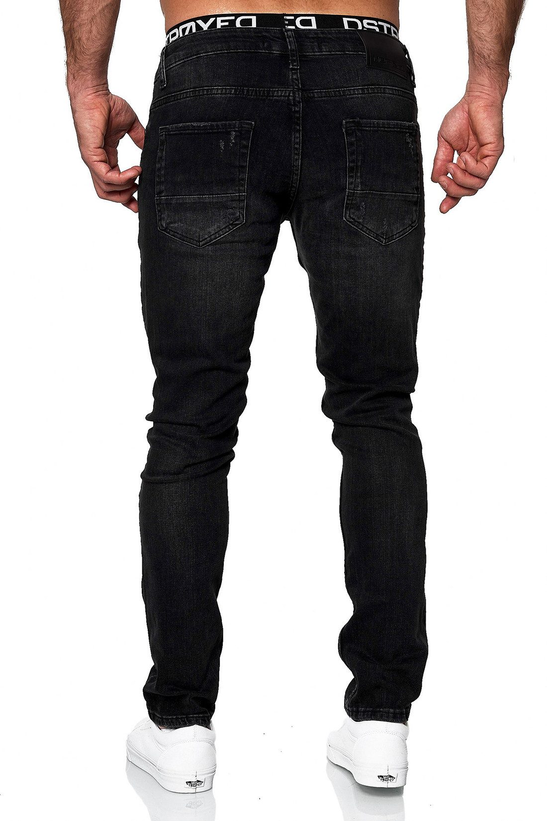 MERISH Slim-fit-Jeans MERISH Jeans Herren Slim Fit Stretch Jeanshose Designer Hose Anthrazit – Bild 4 von 4