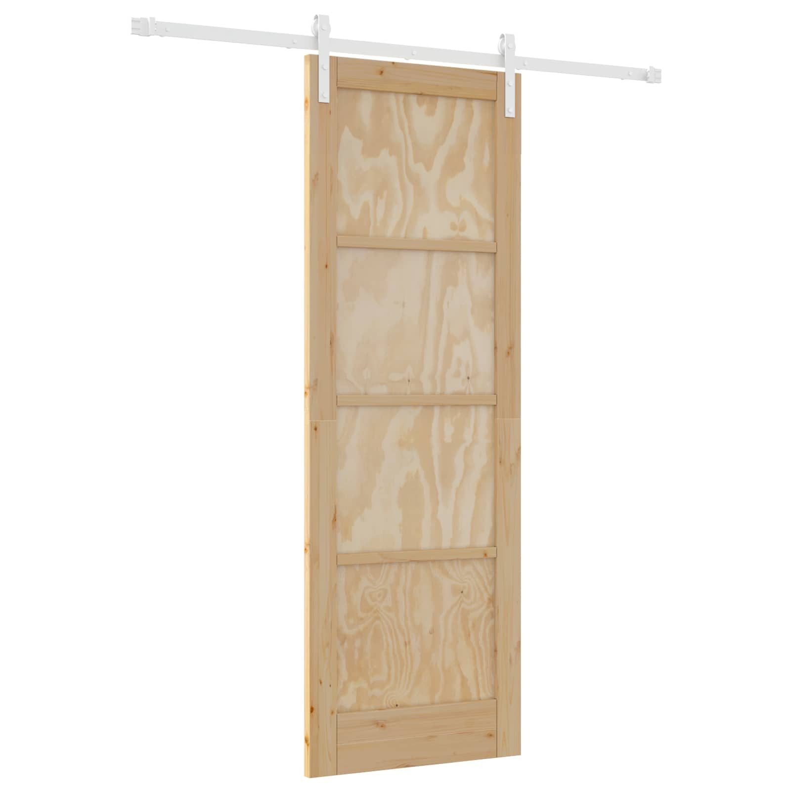 vidaXL Schiebetür Natürlich und Weiß 73,5 x 211 cm (1-St)
