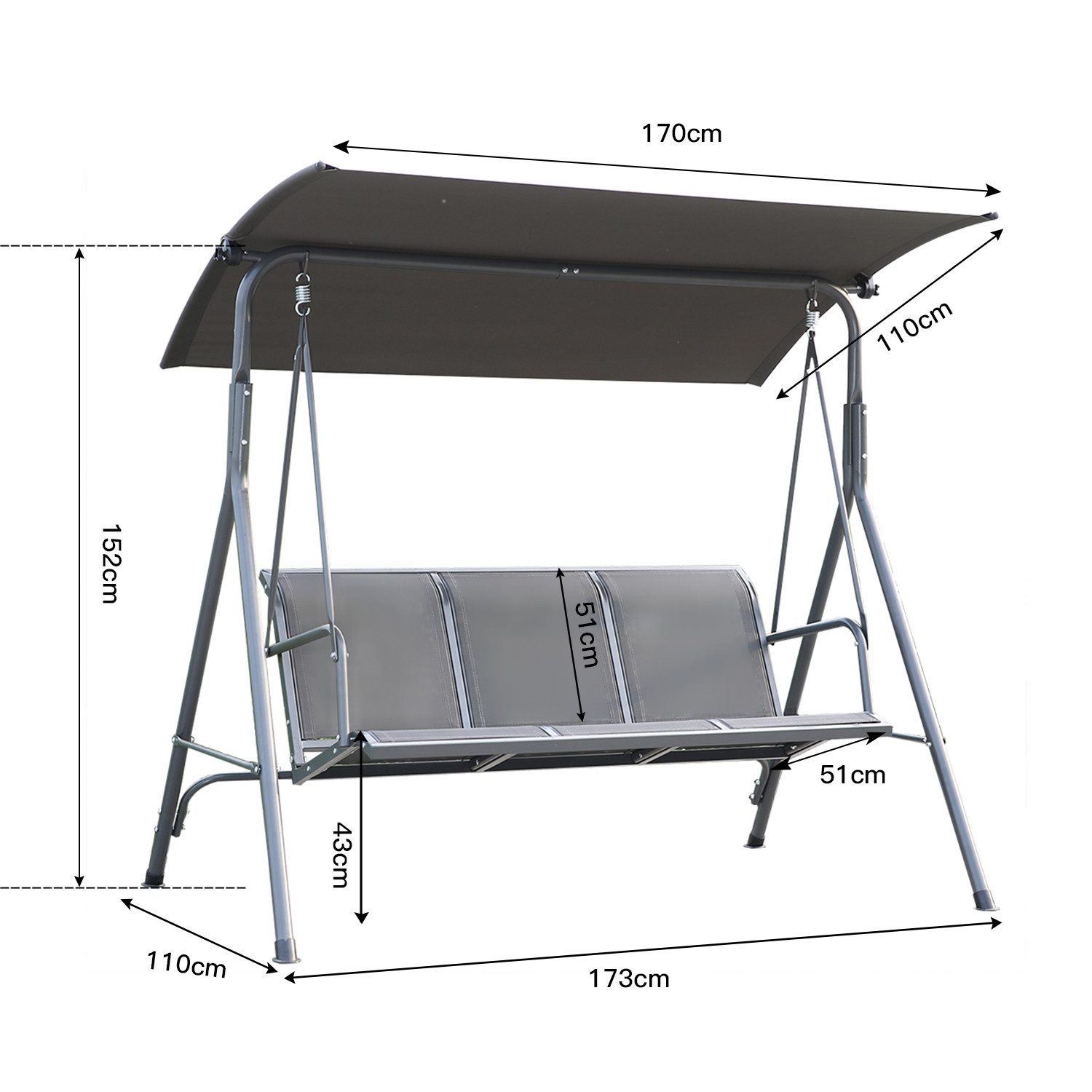 Angel Living Hollywoodschaukel Gartenschaukel 3 Sitzer günstig online kaufen