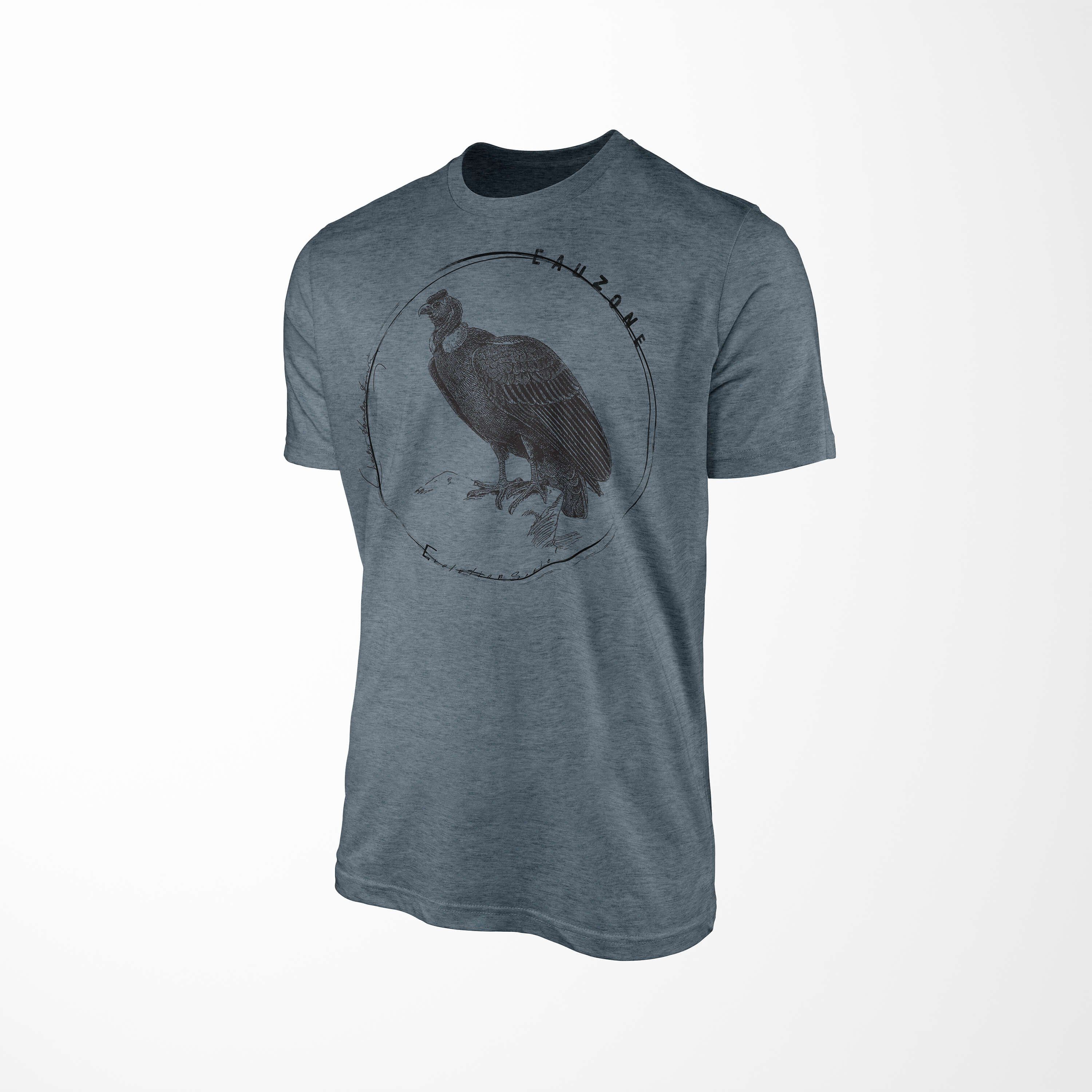 Herren Indigo Condor Art T-Shirt Evolution Sinus T-Shirt