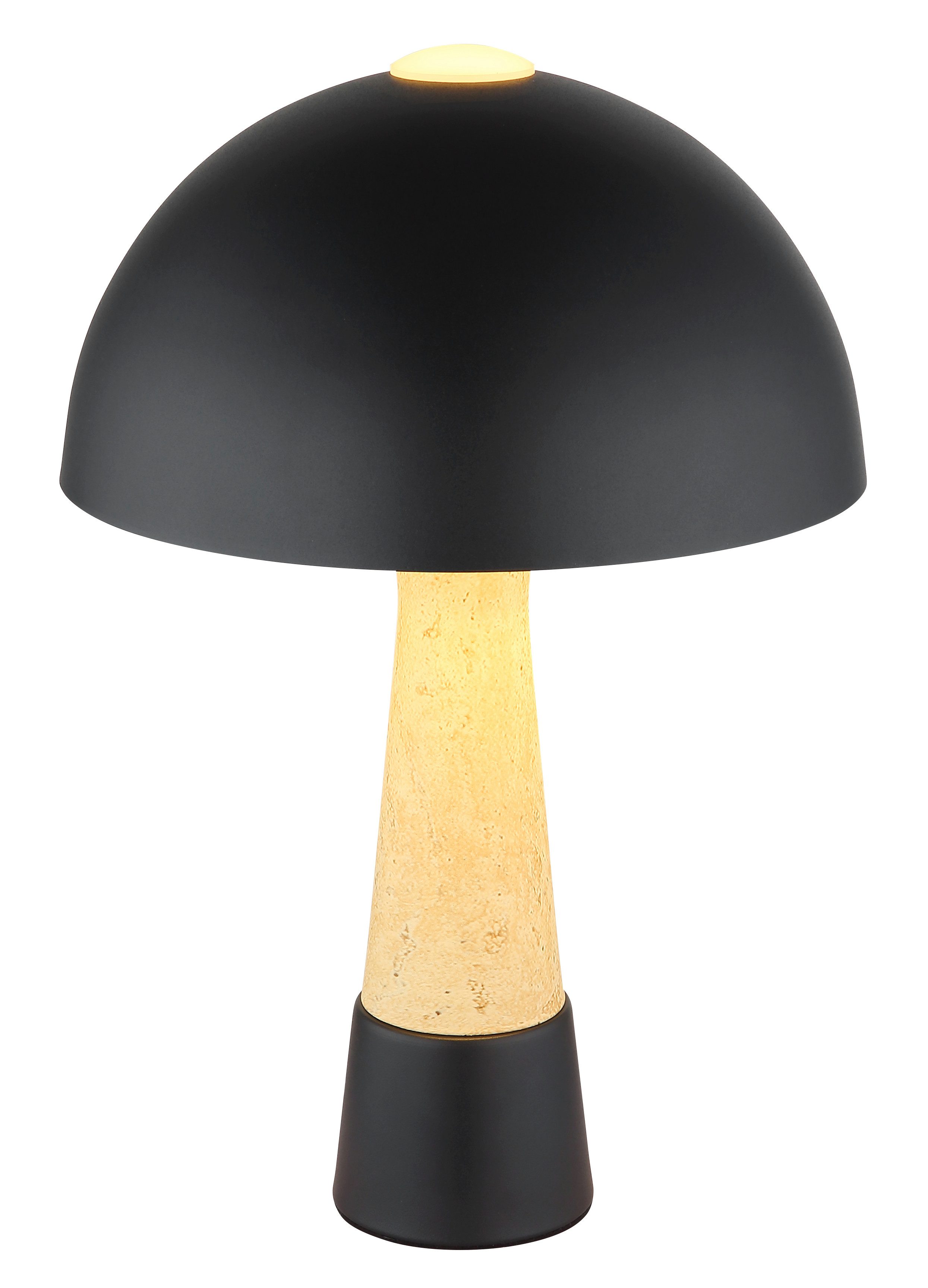 NOWA Tischleuchte PAULIN, ohne Leuchtmittel, Tischlampe schwarz modern Schlafzimmer Wohnzimmer