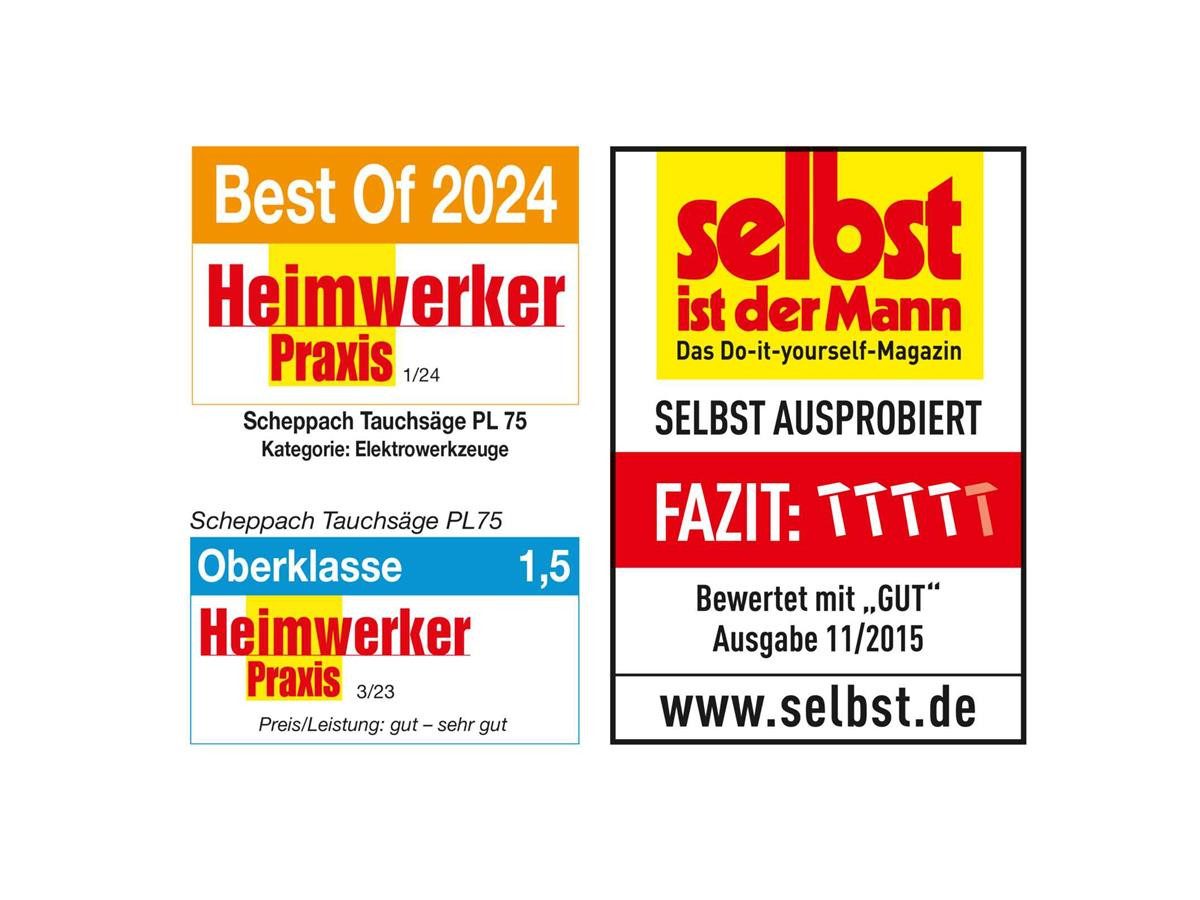 Scheppach Tauchsäge PL75, Sägeblatt mit 36 Zähnen & Kippschutzriegel günstig online kaufen