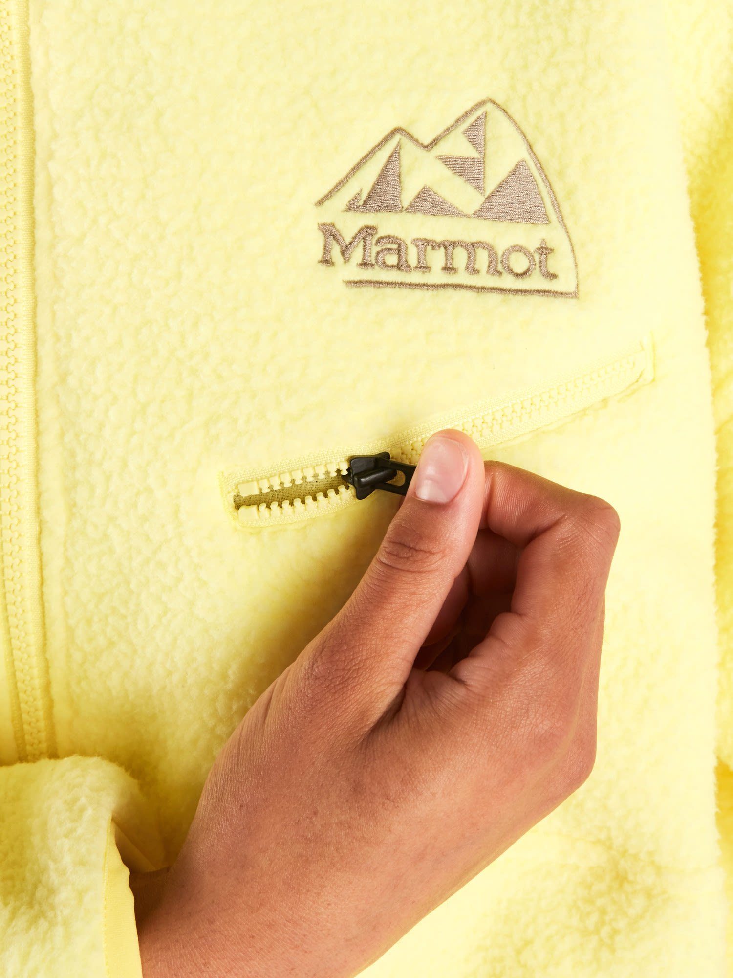 Marmot Fleecepullover Marmot Damen Fleece W Sweater Vetiver 94 Recycled Yellow Light E.c.o. 