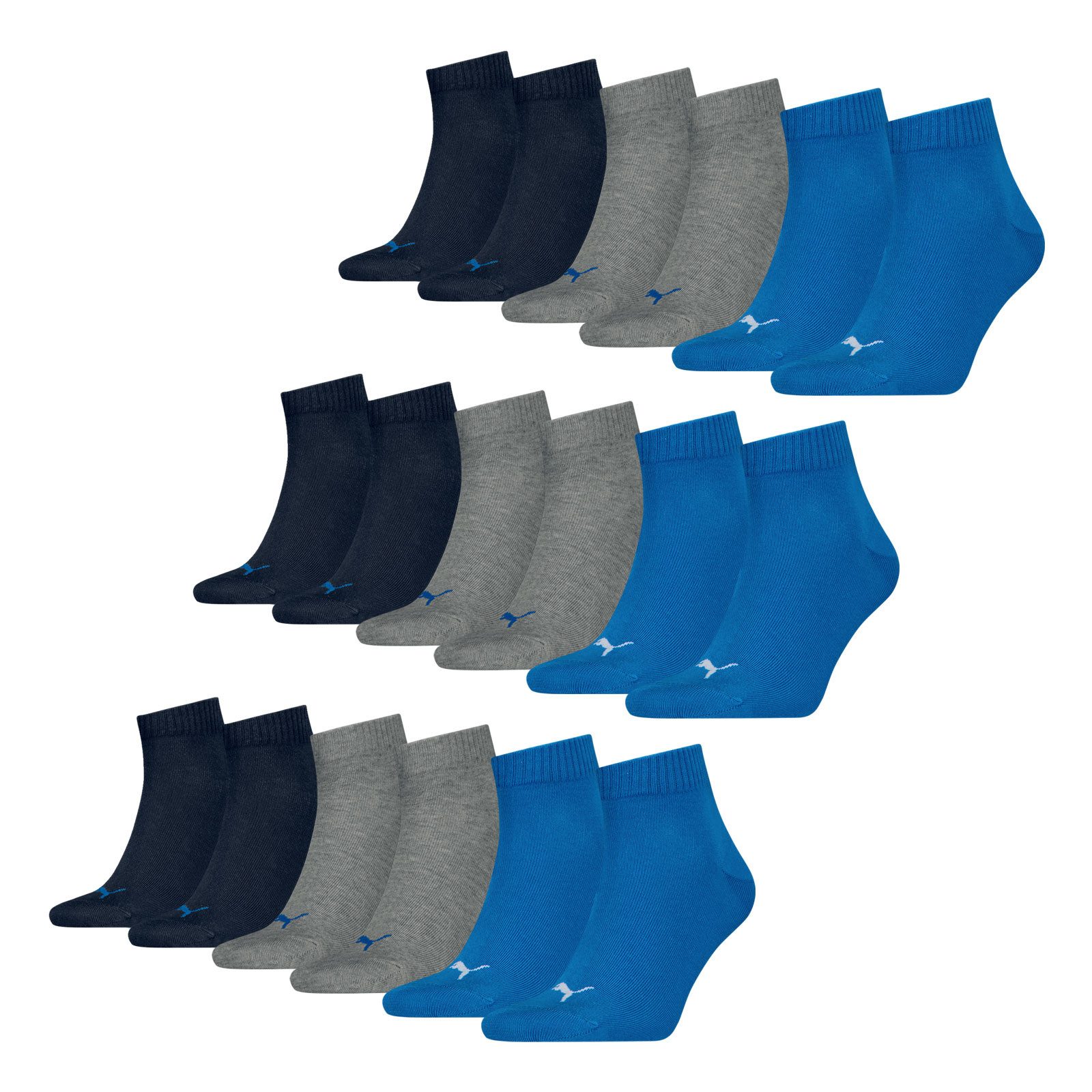 PUMA Freizeitsocken Quarter Socken (9-Paar) mit Cat-Logo und PUMA-Schriftzug