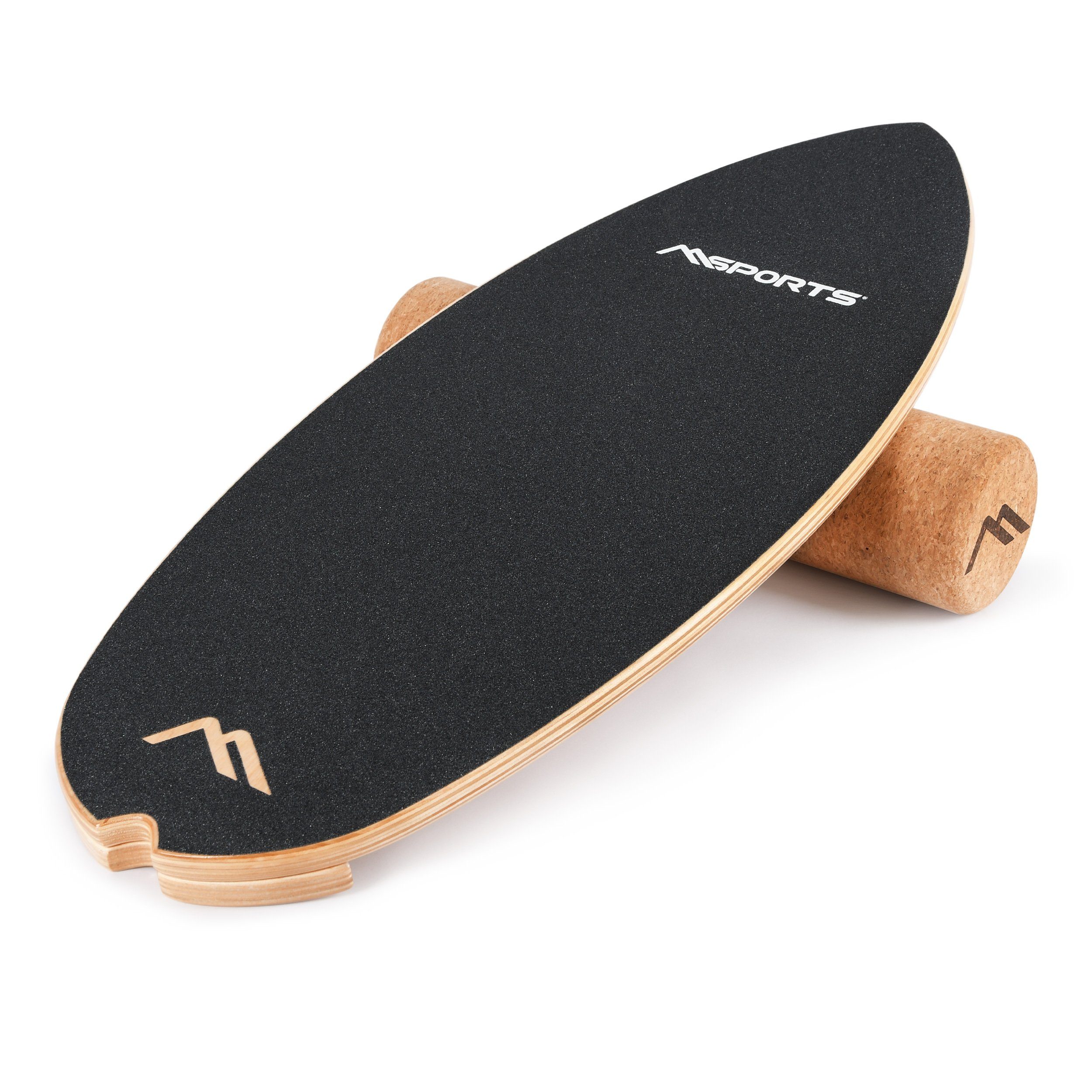 MSports® Balanceboard Surf Balance Board aus Holz/Balance Skateboard inkl. Rolle