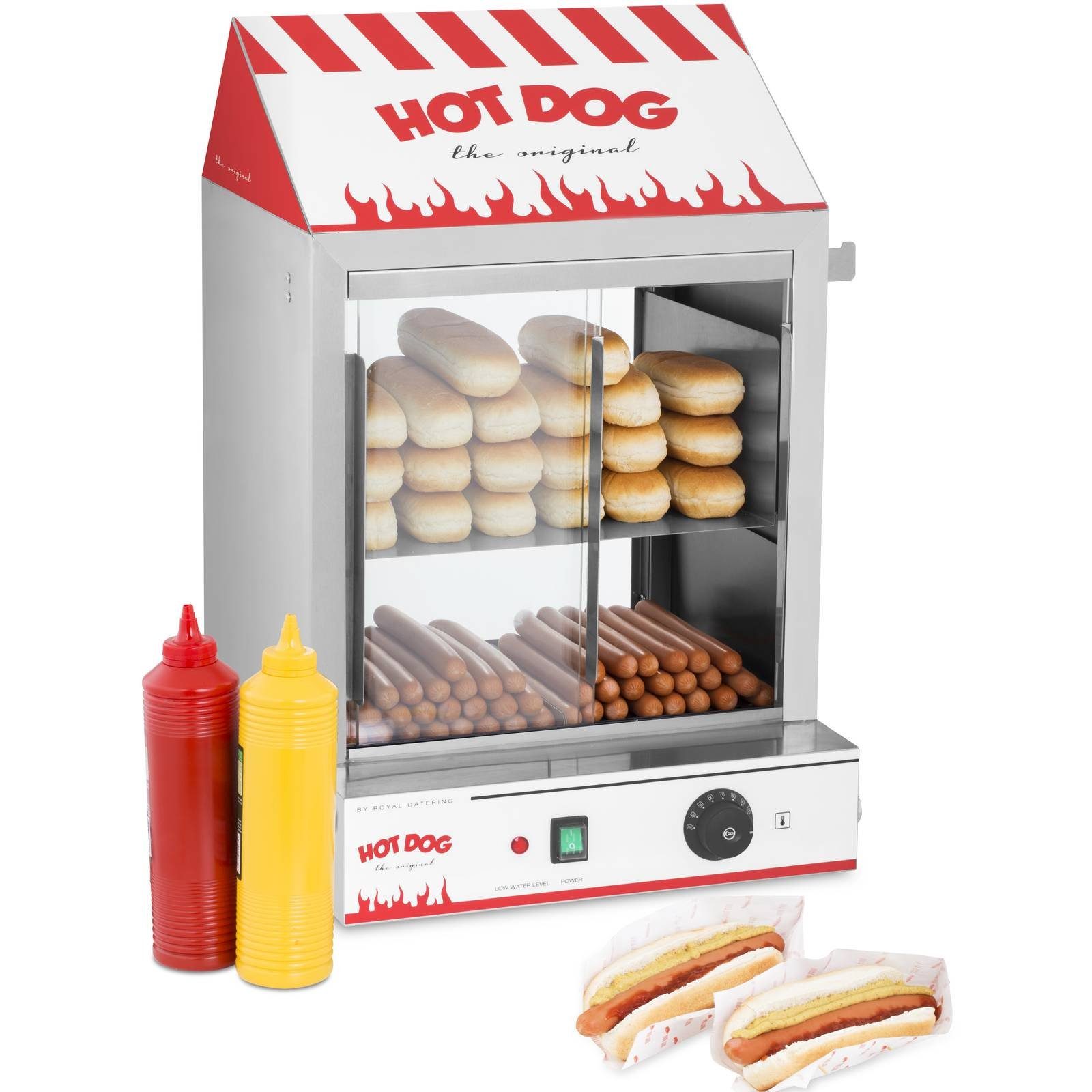 Royal Catering Hotdog-Maker Hot Dog Steamer Würstchenwärmer Maker Maschine Wurstkocher Erhitzer, 2000 W