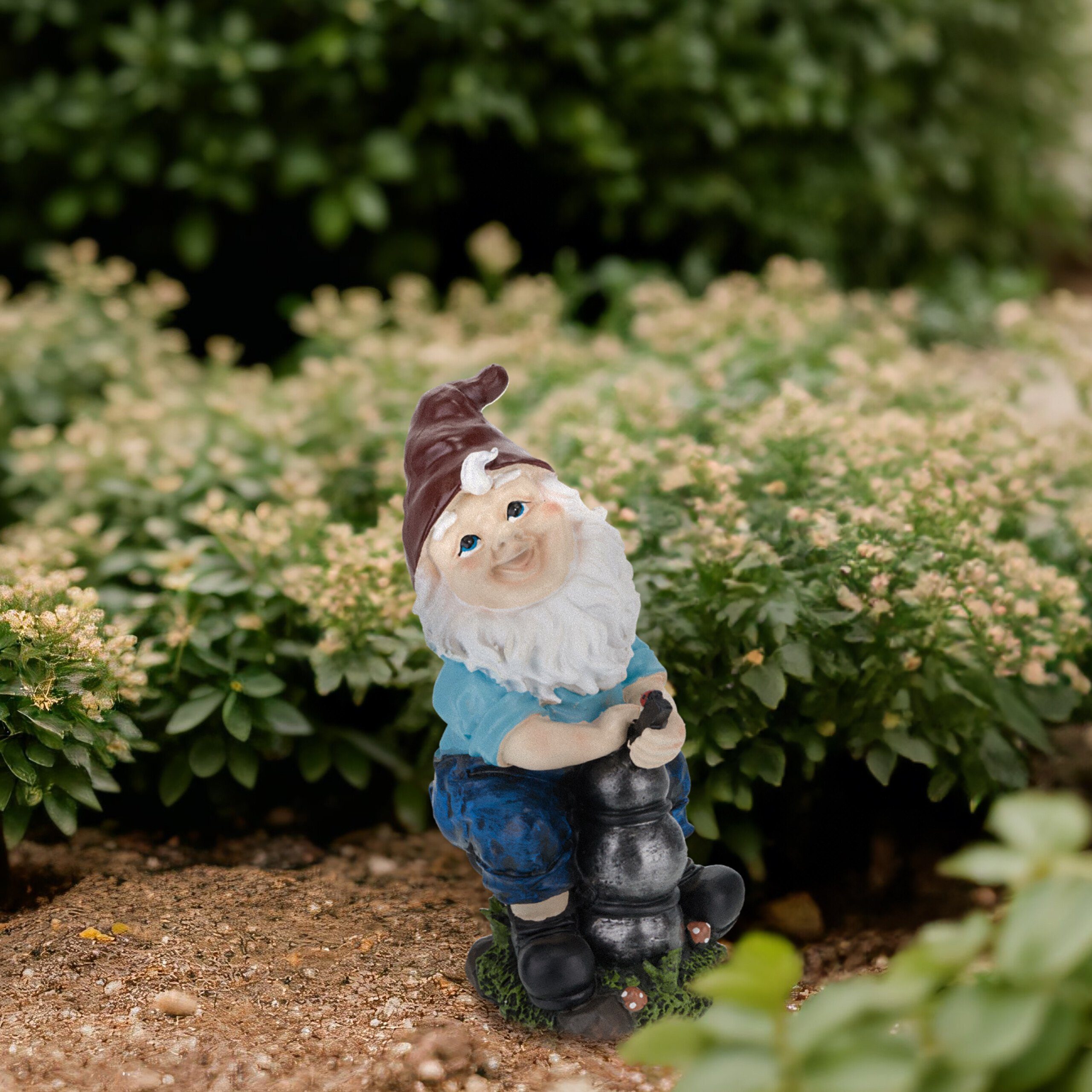 relaxdays Gartenzwerg mit Wasserpumpe