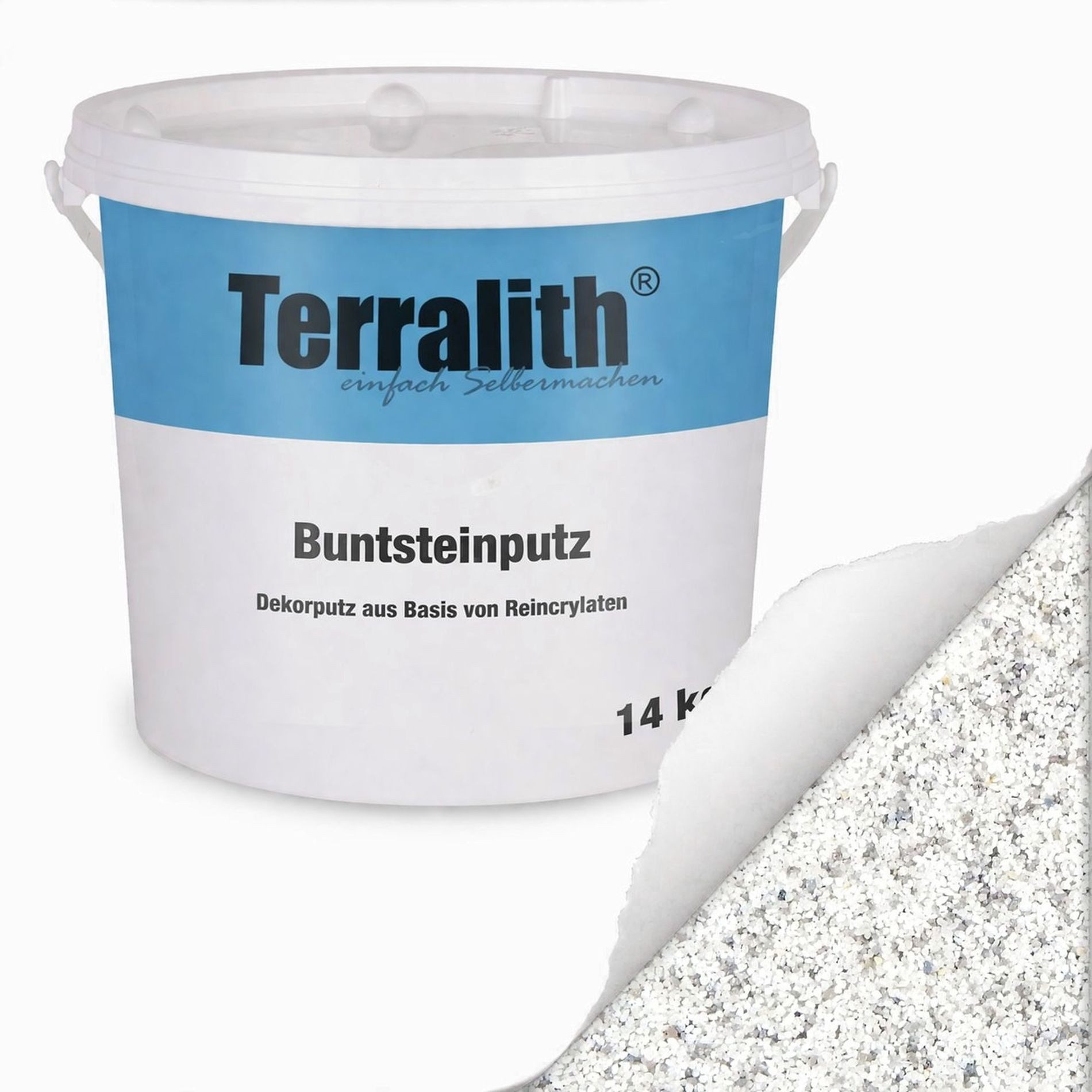 Terralith® Kunstharzputz Buntsteinputz Mosaikputz 2mm -14 kg- BSP97 (Eimer, Verarbeitungsfertig) Dekorationsputz aus Marmor-Granulat bzw. eingefärbter Körnung