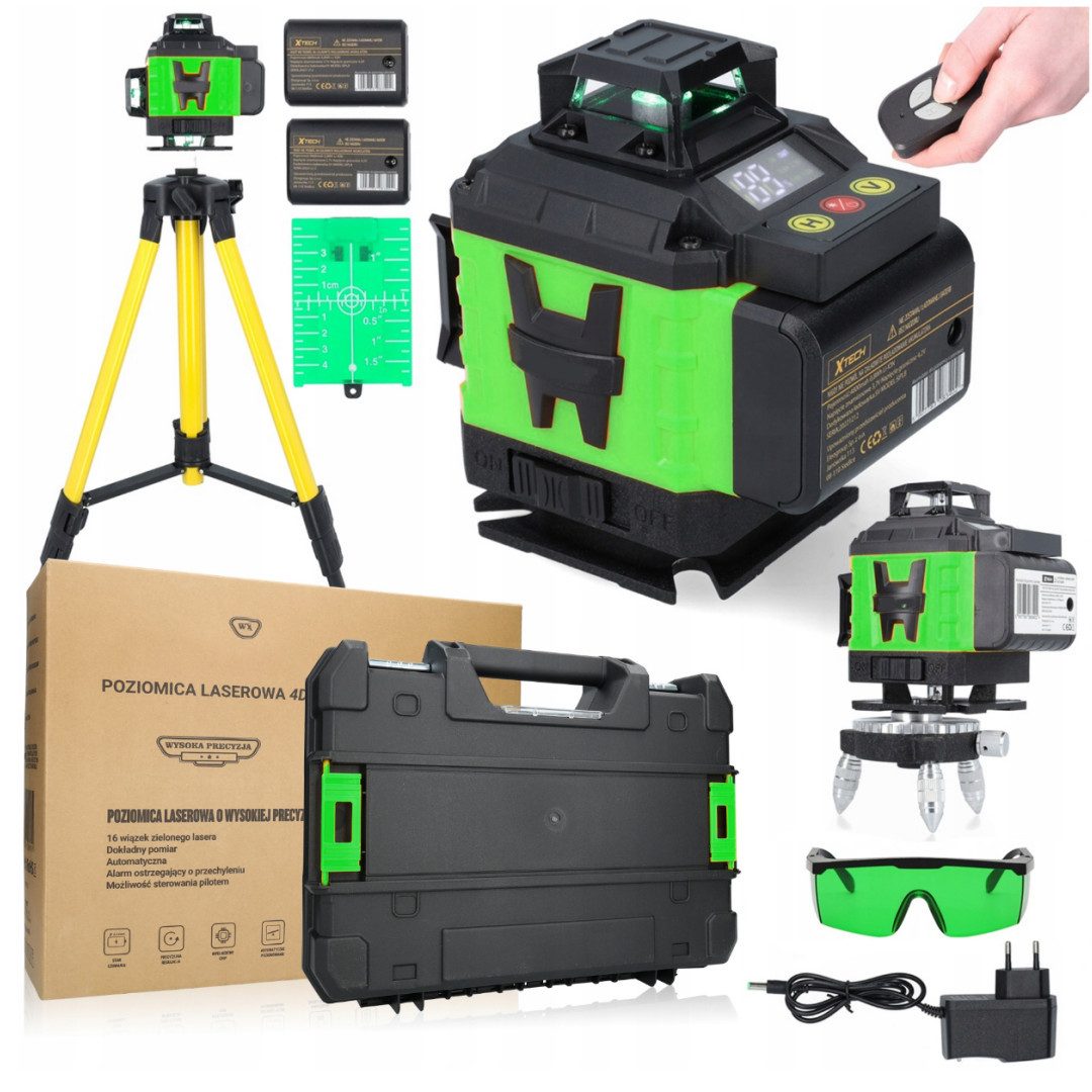 OKWISH Laserwasserwaage Kreuzlinienlaser mit Stativ 4D 16 Linienlaser IP54 günstig online kaufen