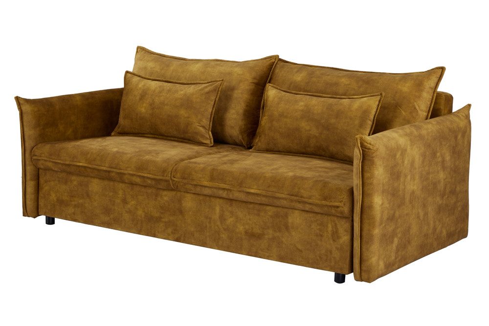 riess-ambiente Schlafsofa APARTMENT 215cm senfgelb -Samt, günstig online kaufen