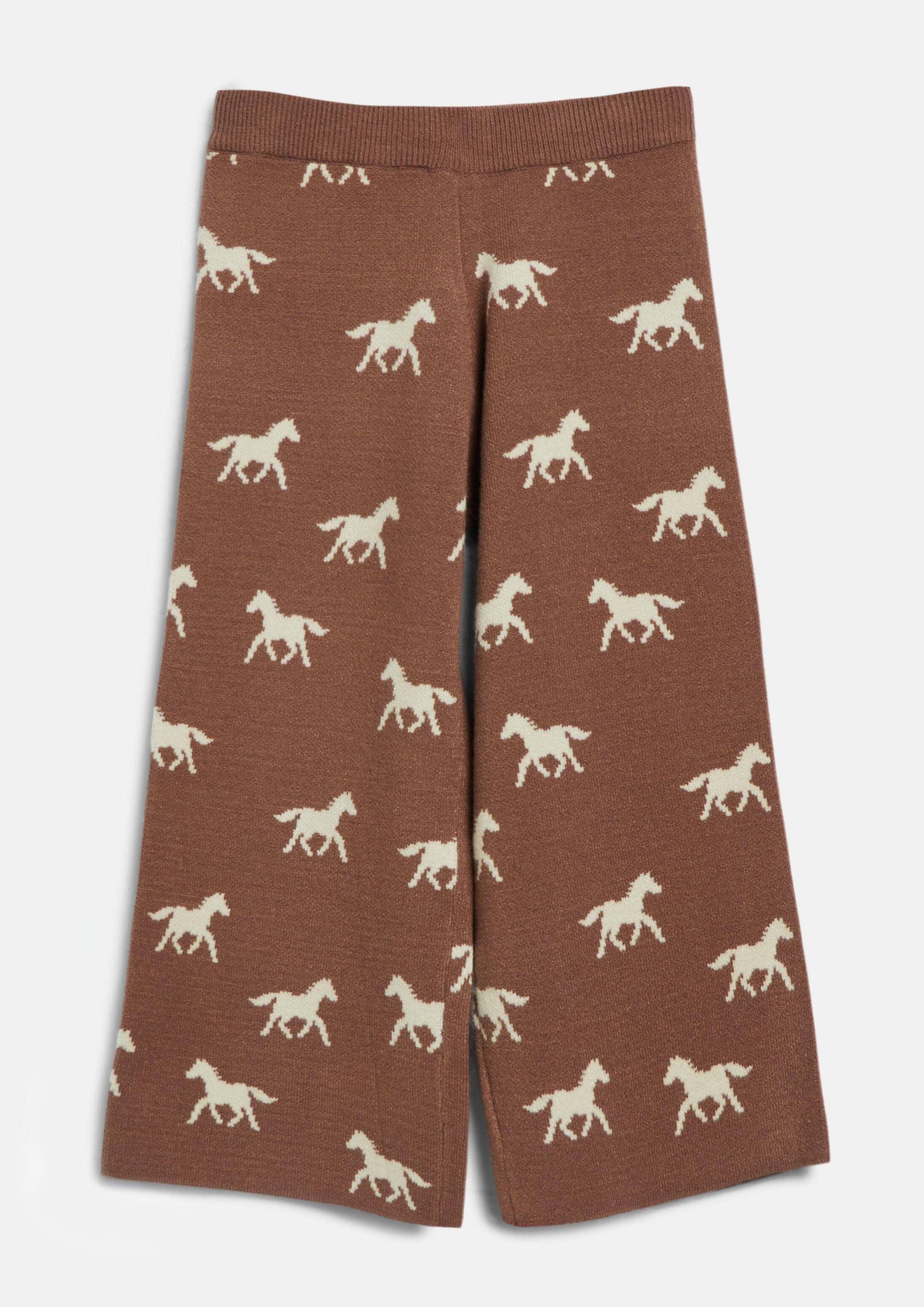 s.Oliver Chinos Leggings Wide Leg-Strickhose mit Intarsien-Muster