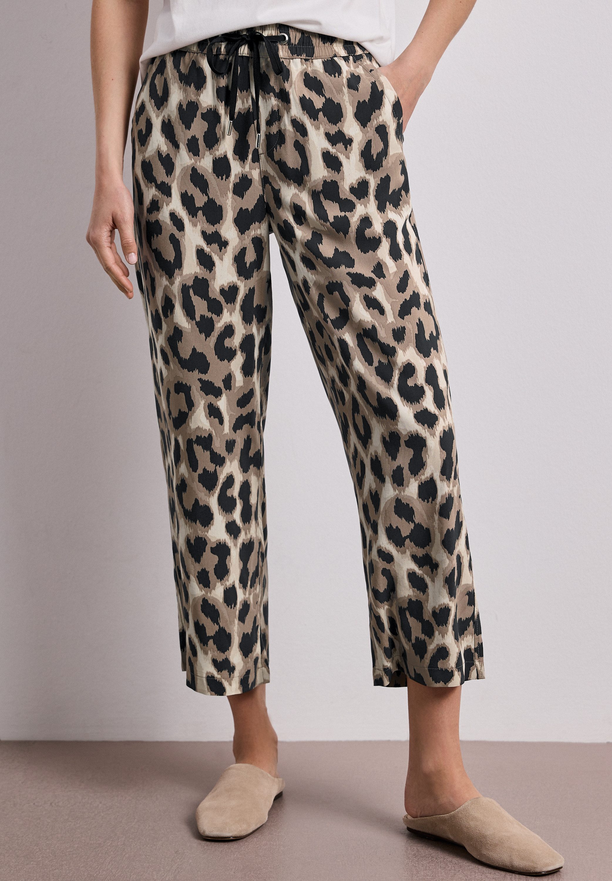 STREET ONE 7/8-Hose Style Emee bedruckt, mit Taschen, weites Bein