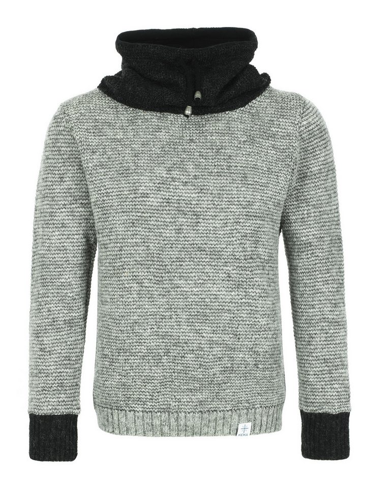 KIDKA Wollpullover - Isländischer Hochkragenpullover für Damen / Herren - Farbe grau - Isländische Schurwolle ist warm, atmungsaktiv, leicht, kann pieksen