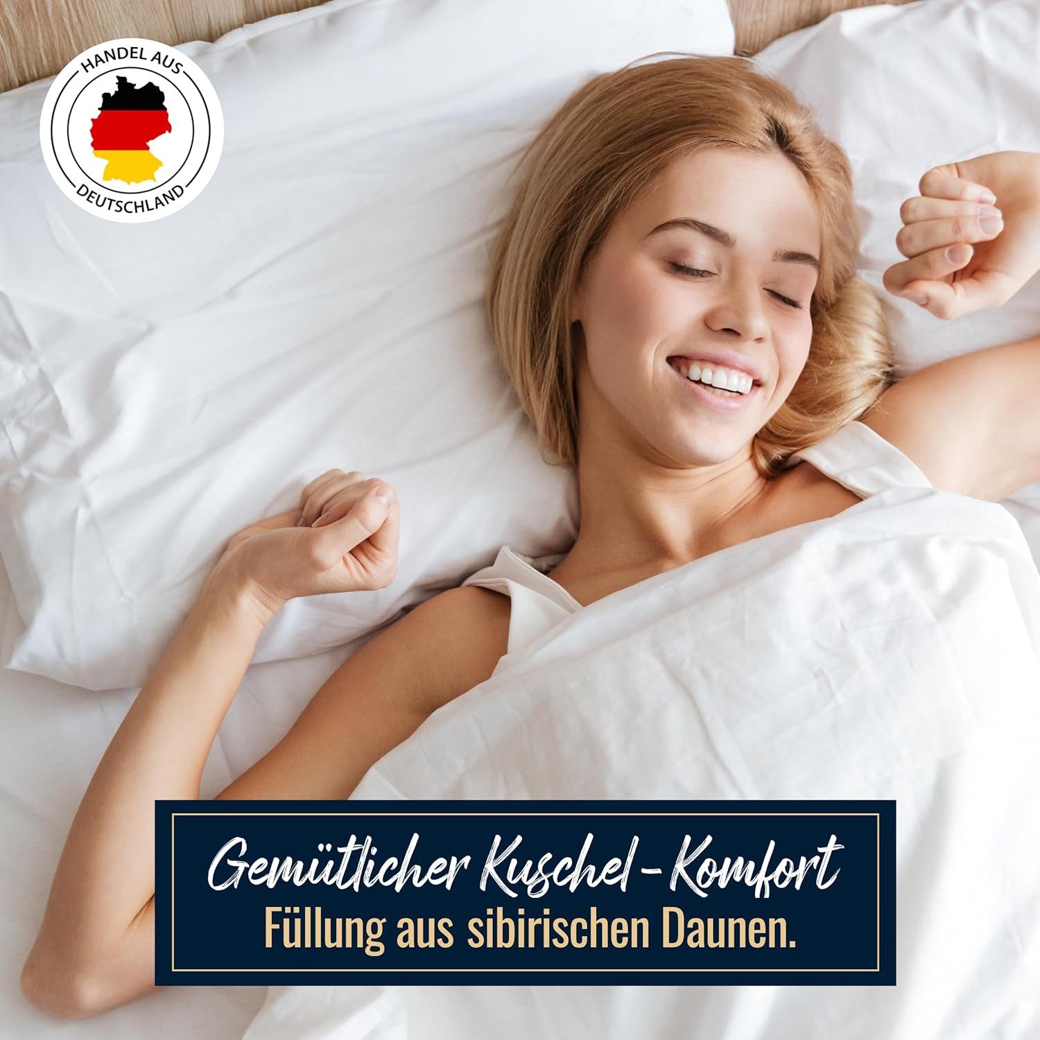 Bettenhaus Breuer Daunenkissen Kopfkissen Daunenkissen sibirische Daunen 500g weich 80x80 100% natur, Füllung: sibirische Daunen, Bezug: 100% Baumwolle, Seitenschläfer, Rückenschläfer, Bauchschläfer, Hergestellt in Deutschland