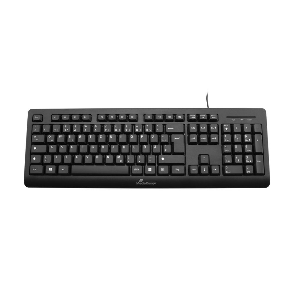 Mediarange Tastatur mit Kabel Keyboard QWERTZ kabelgebunden schwarz MROS109 Tastatur