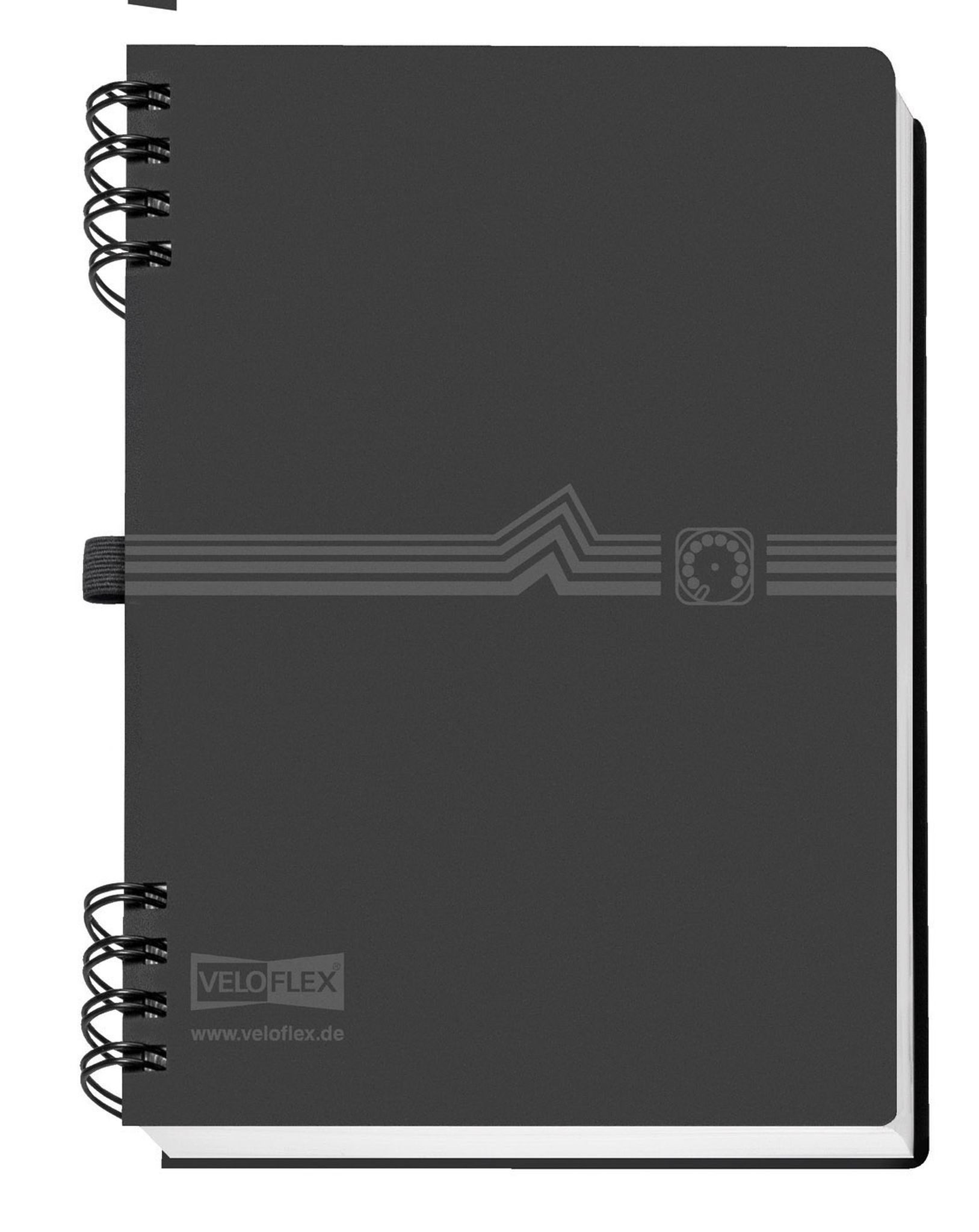 VELOFLEX Notizbuch VeloflexTelefonringbuch mit Spiralbindung A5 schwarz