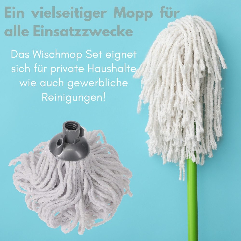 GarPet 12er Set Wischmopp Ersatz Kopf Set Ersatzmop Wischmop Baumwolle 160gr Moppaufsatz – Bild 4 von 5