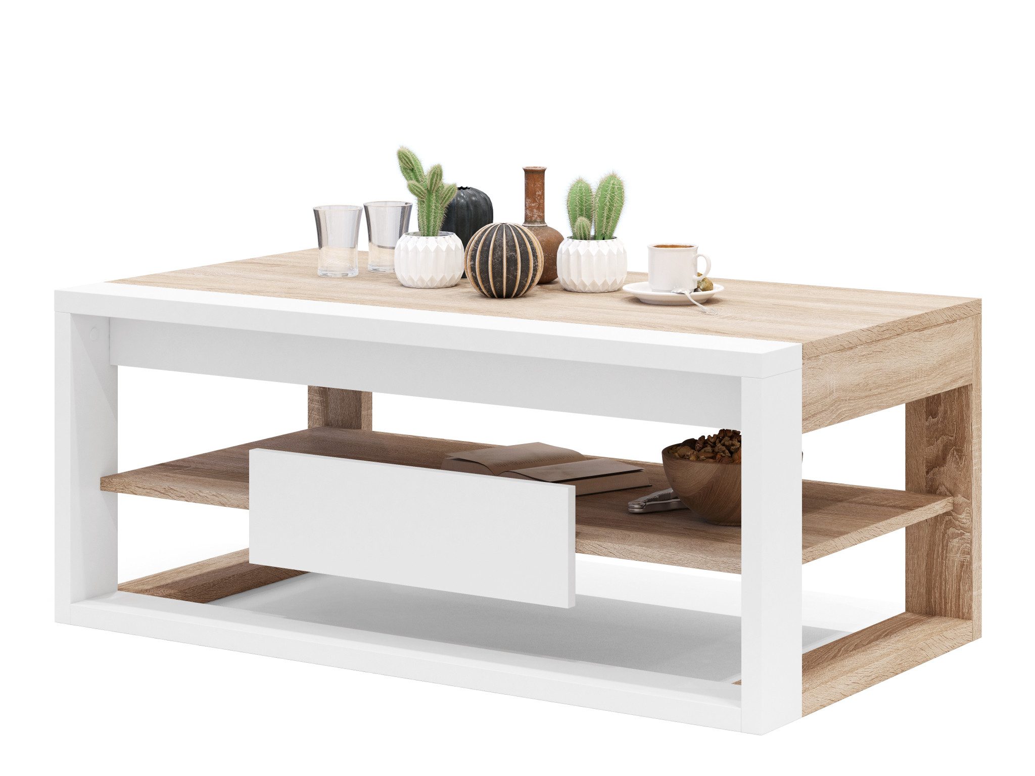 designimpex Couchtisch Design Multifunktionstisch Frame Arbeitstisch aufklappbar Tisch