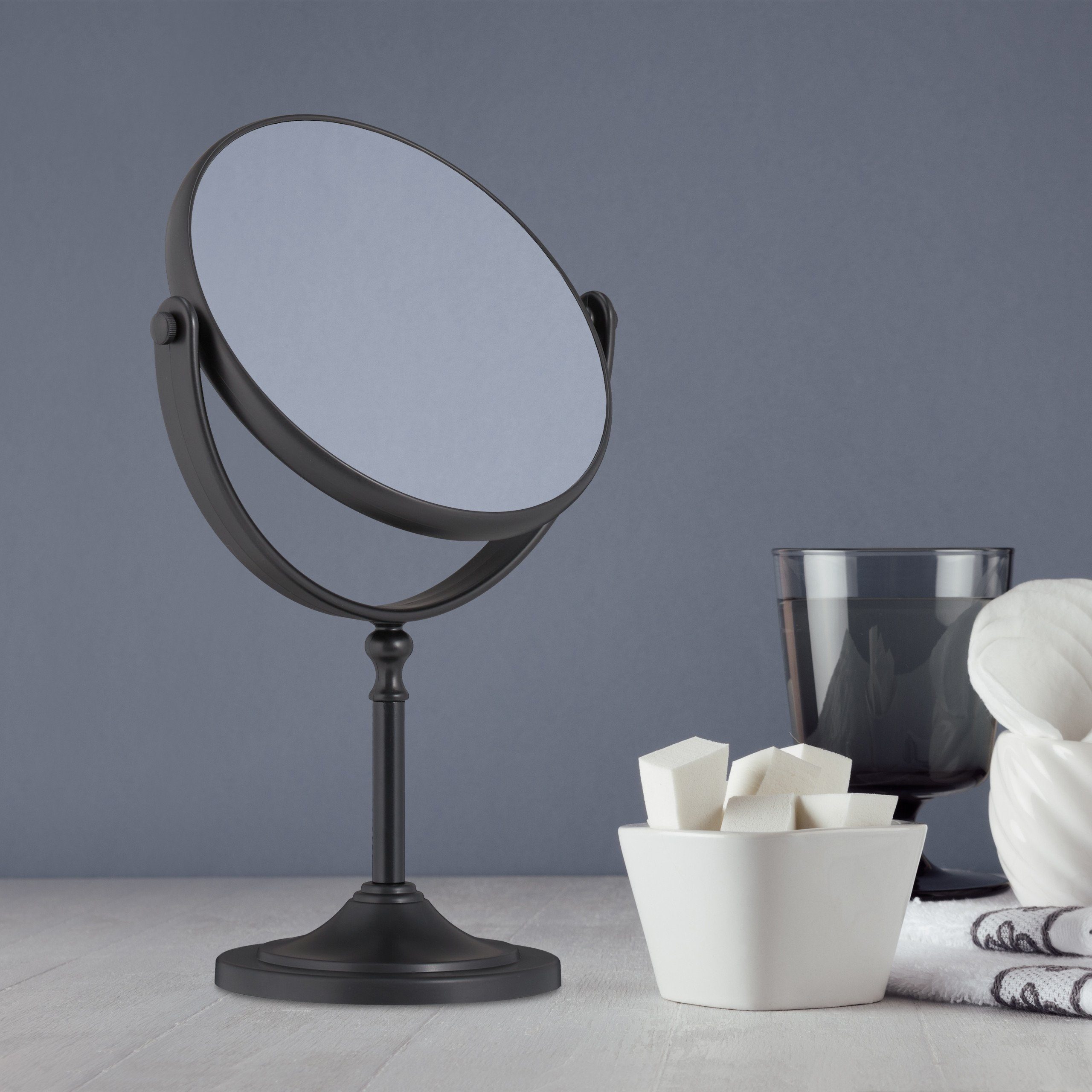 relaxdays Kosmetikspiegel mit Vergrößerung schwarz günstig online kaufen