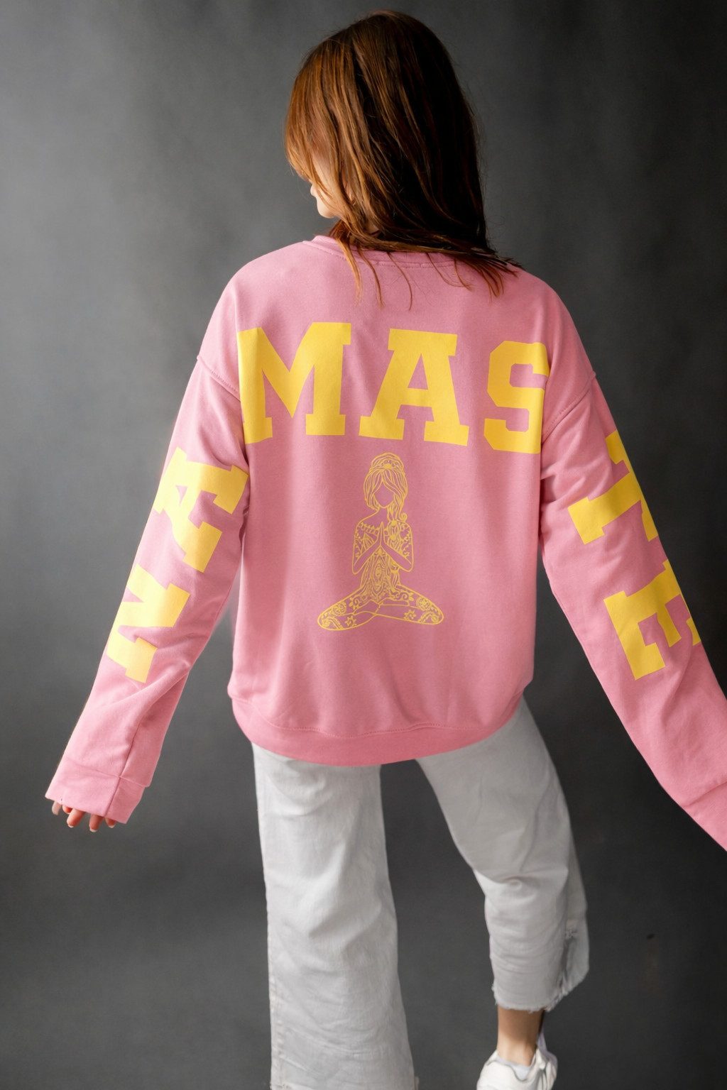 von Herzen Longsweatshirt Statement-Sweatshirt - NAMASTE - Yoga-Illustration - Onesize