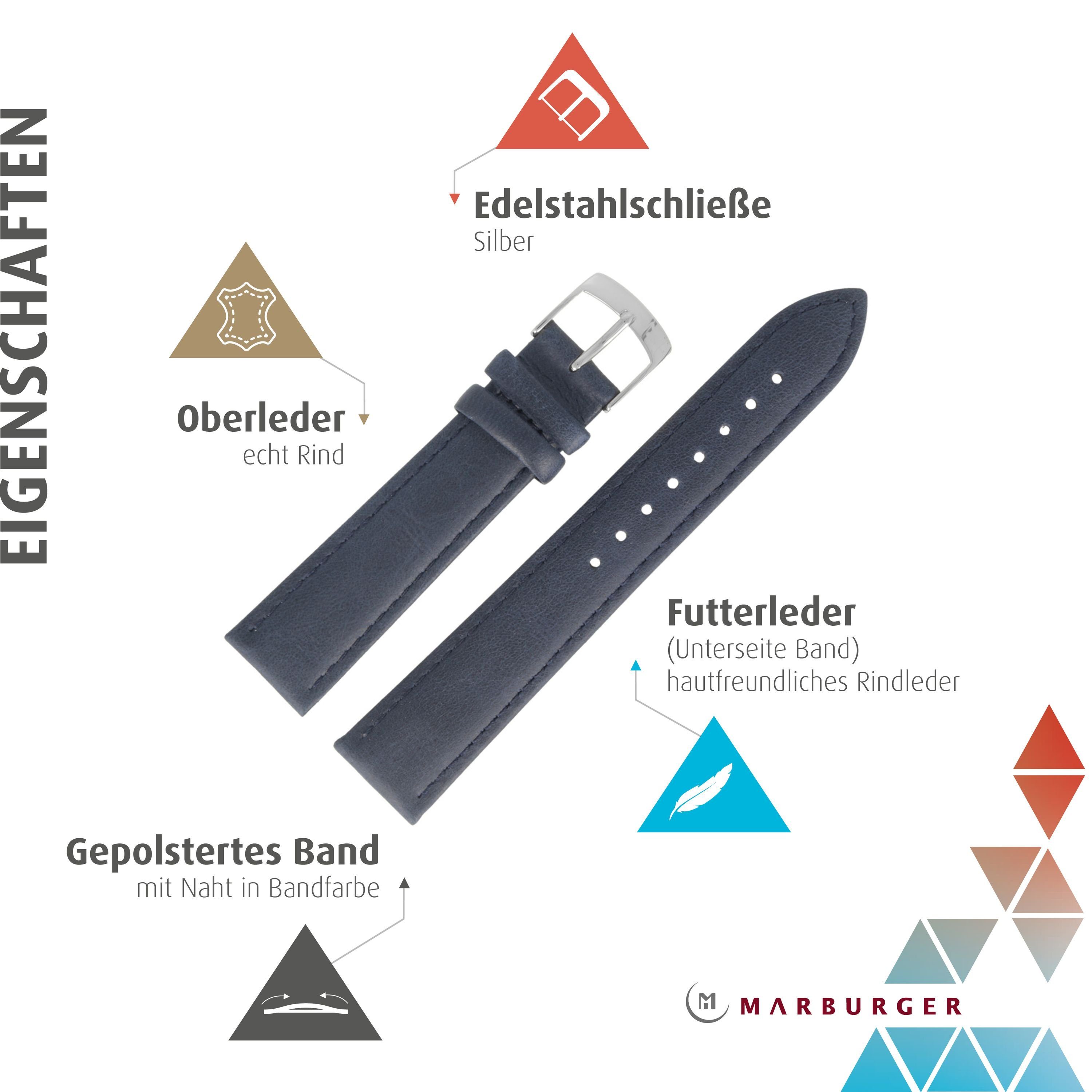 MARBURGER Uhrenarmband 20mm Leder günstig online kaufen