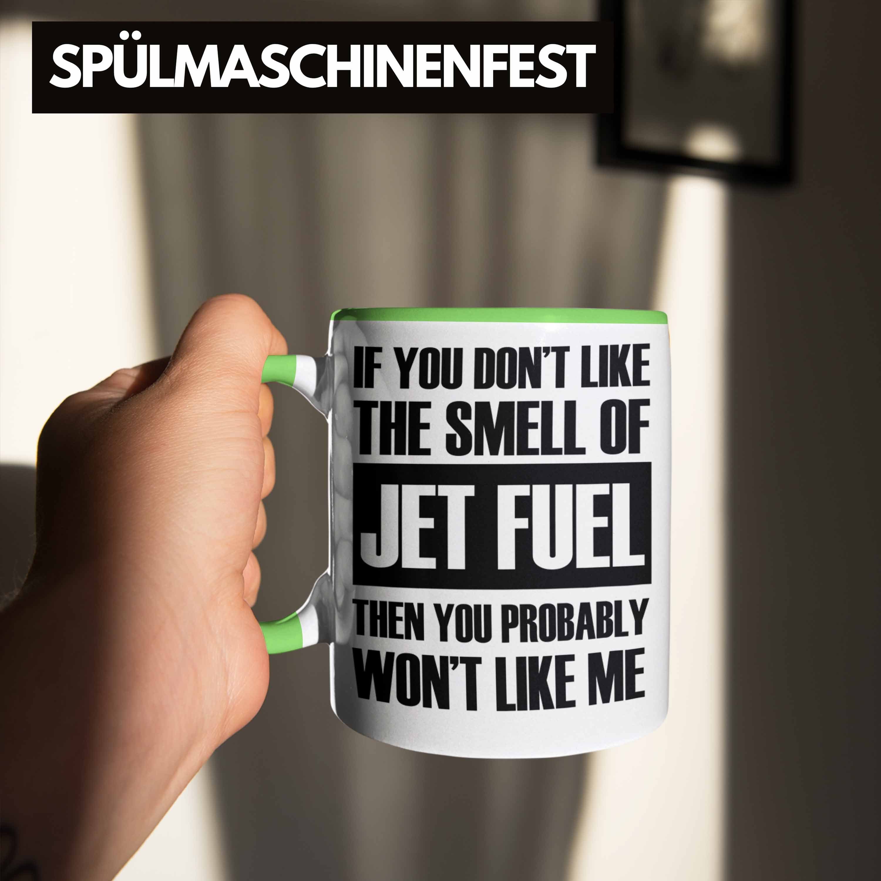 Fuel Geschenk Grün für Fluglotsen Tasse Trendation Tasse Spruch mit Jet
