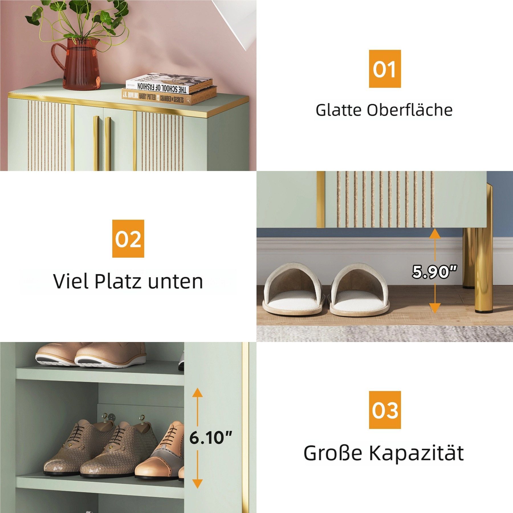 Tribesigns Schuhschrank mit Türen, 6-Tier-Schuh-Lagerung Schrank mit verstellbaren Regalen – Bild 5 von 5