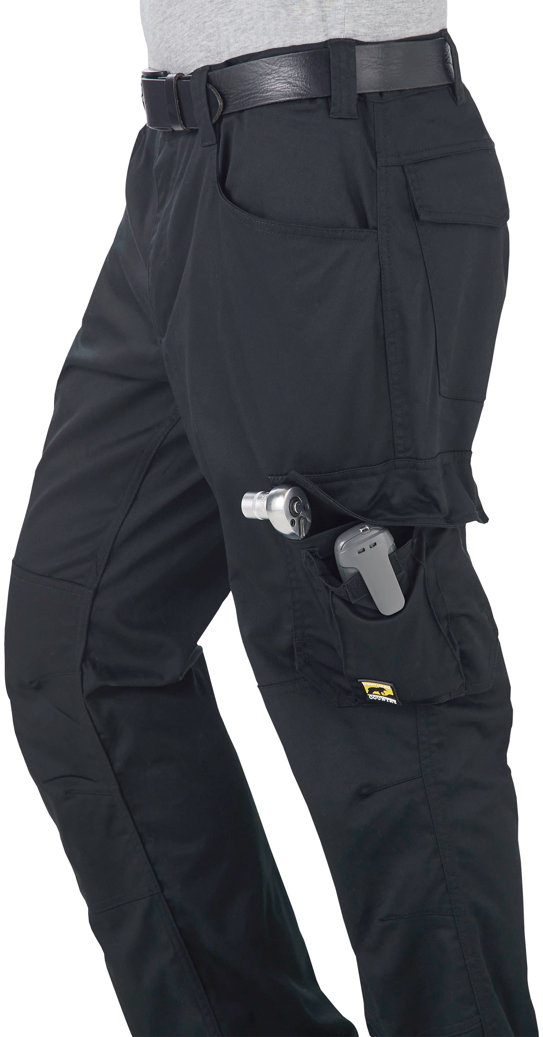 Northern Country Arbeitshose Taschen 7 + Materialmix: bequem leicht Kniebesatz) Verlängerung light weich, durch ergonomisch der Hose flexibel, 3cm, und (einfache flex um