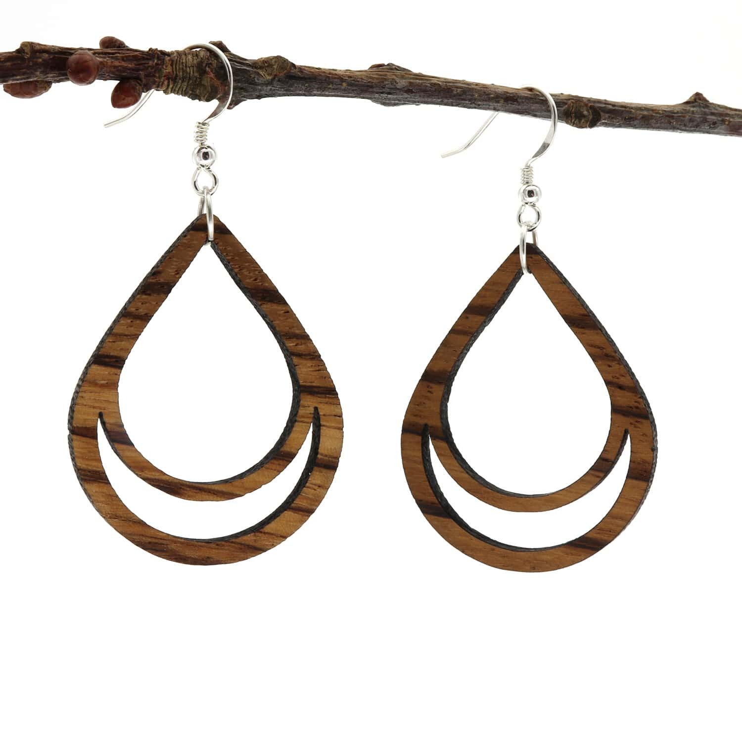 NaturSchatulle Paar Ohrhänger Tropfen (Tropfenförmig, Holzschmuck, Holzohrr günstig online kaufen