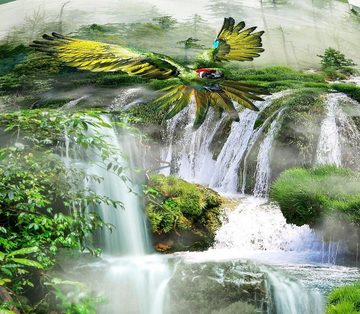 Bettwäsche JACK by Kaeppel Papagei Grün, JACK, Mako-Satin, 4 teilig, hochwertiger Digitaldruck mit einem farbenfrohen Dschungelmotiv