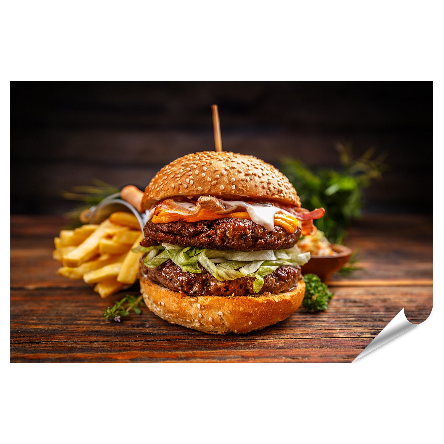 Poster Leckere Burger Restaurant Diner Imbiss Pommesbude Bilder