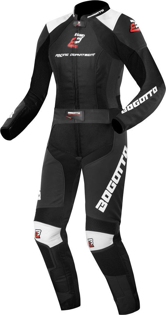 Bogotto Motorradkombi Losail 2-Teiler Damen Motorrad Lederkombi Black/White