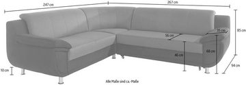 TRENDMANUFAKTUR Ecksofa Rondo 3, L-Form, wahlweise mit Federkern, wahlweise mit Bettfunktion