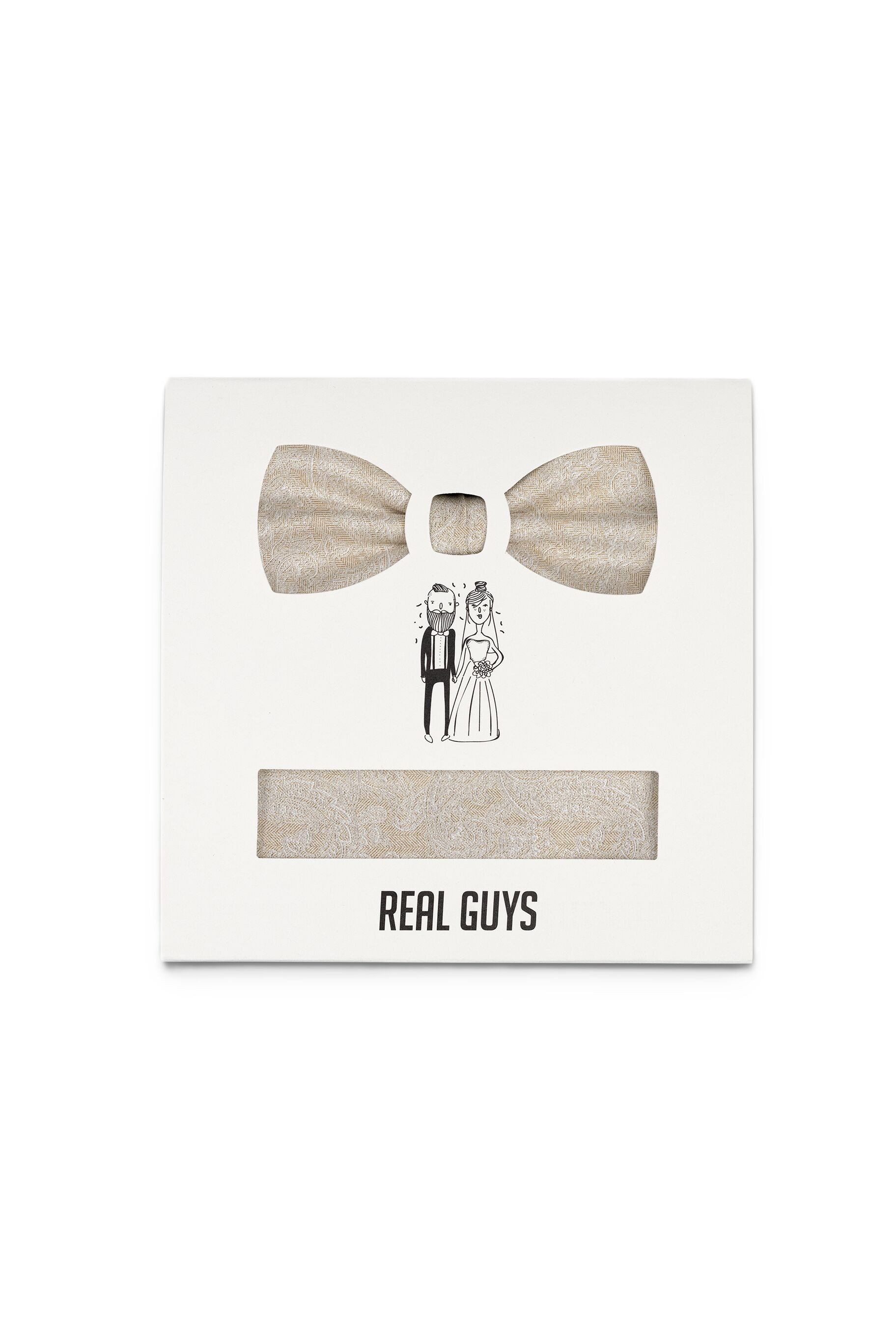 REAL GUYS by J.PLOENES Fliege (2-St) mit passendem Einstecktuch, Paisleymuster