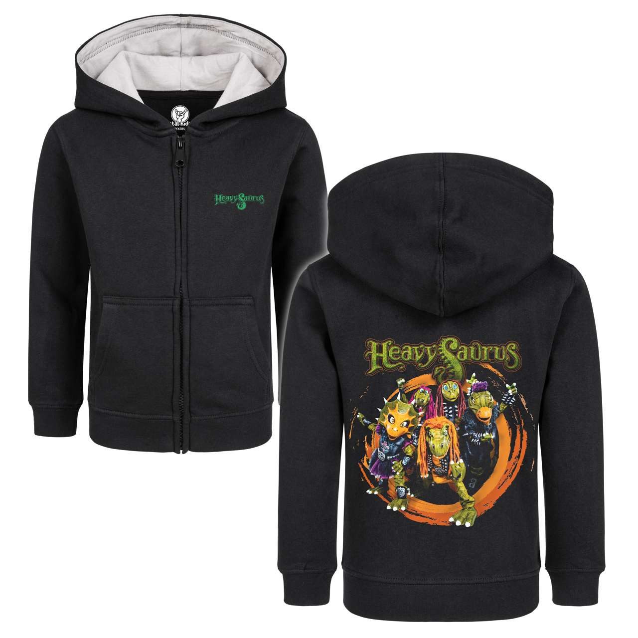 Kapuzensweatjacke mit Heavysaurus (Rock 'n Rarr) Aufdruck für Kinder von 2–14 Jahren