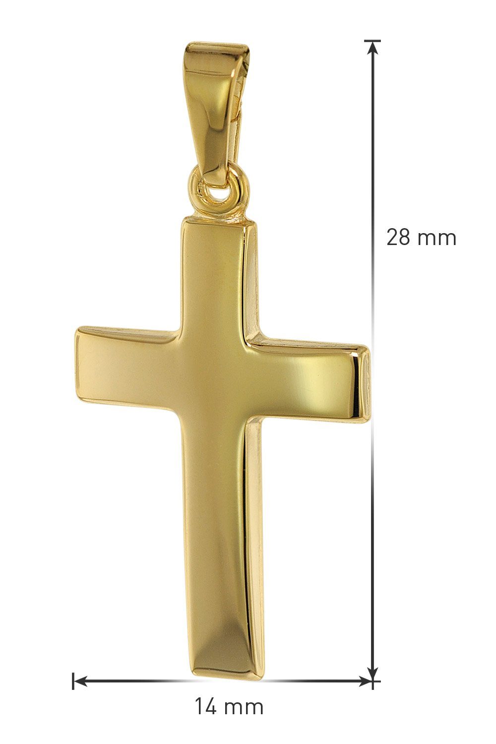 Kreuz mm mit Gold (8 Kt) Anhänger 333 plattierter 21 Kette mit Anhänger trendor